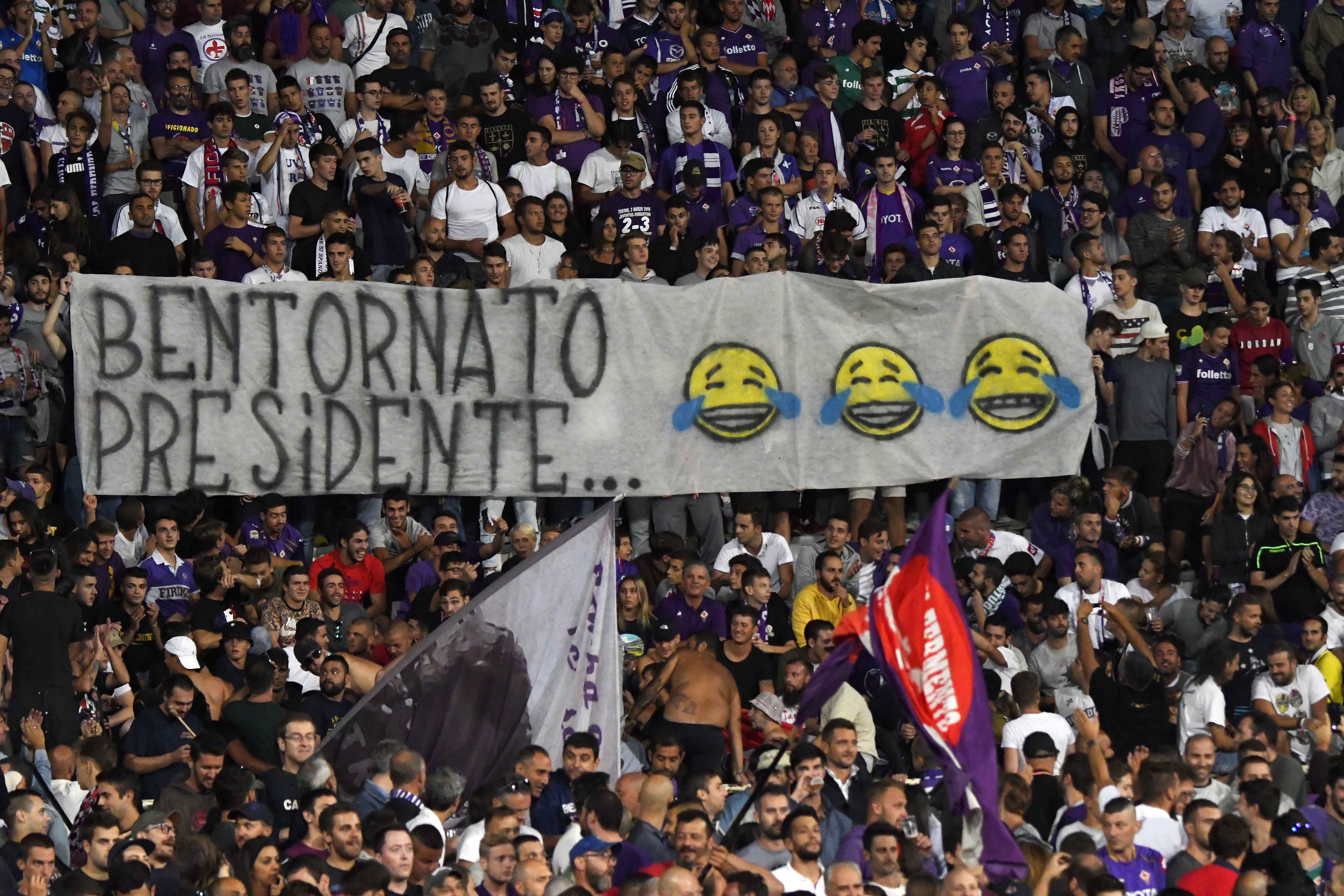 FIORENTINA-CHIEVO 26-08-2018. Striscone contro Andrea Della Valle GALASSI SILVANO/SILPRRESS
