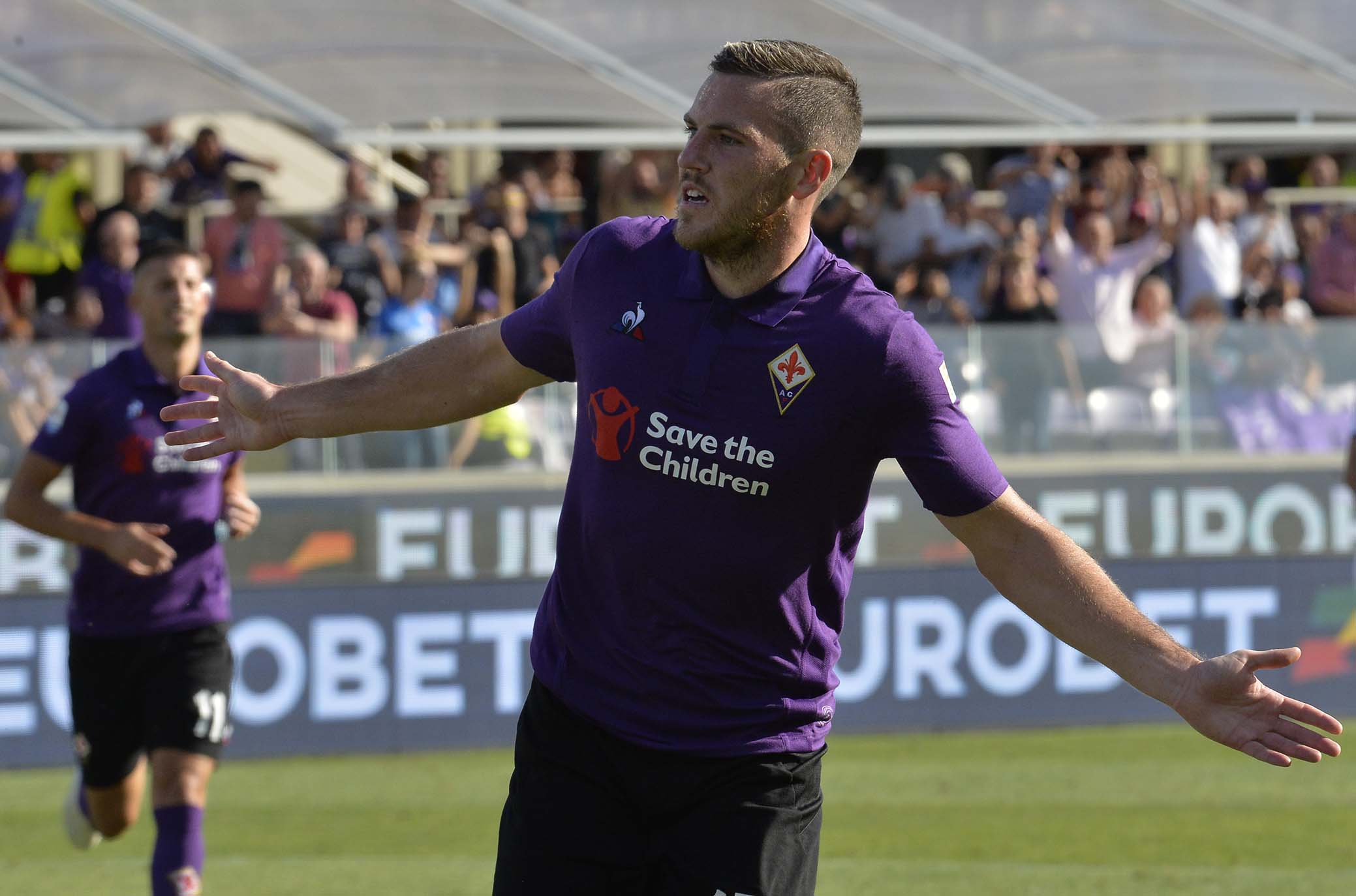 FIORENTINA-ATALANTA 30-09-2018. ESULTANZA DI JORDAN VERETOUT. GALASSI SILVANO/SILPRESS
