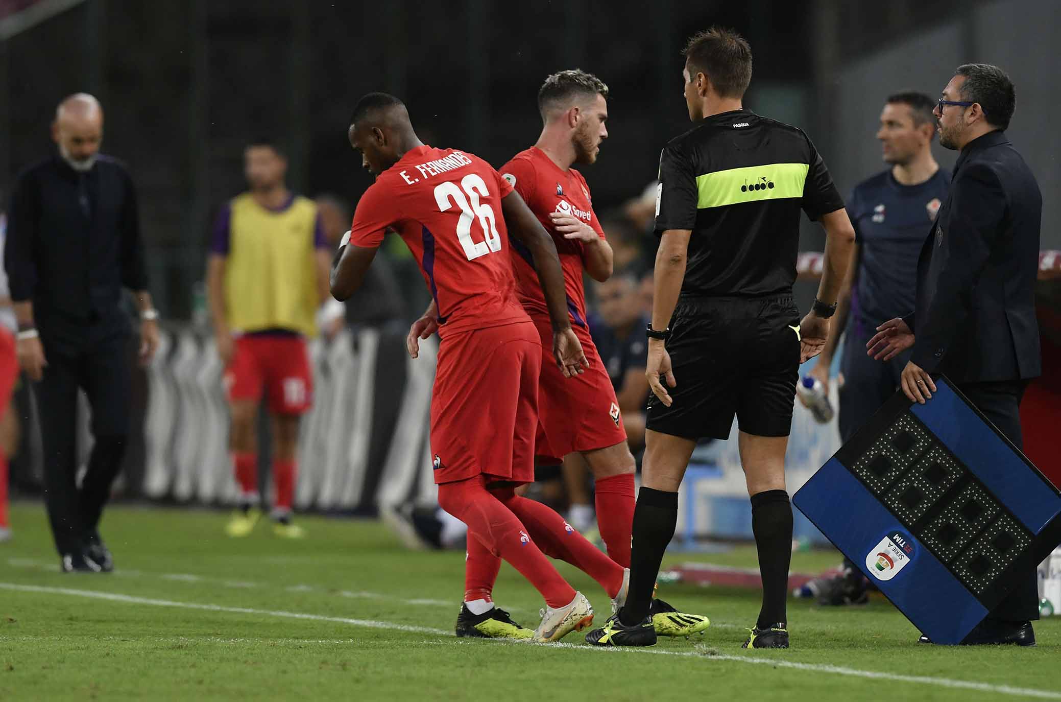 NAPOLI-FIORENTINA 15-09-2018 VALENTIN EYSSERIC E EDIMILSON FERNANDES. MARCO IORIO/SILPRESS
