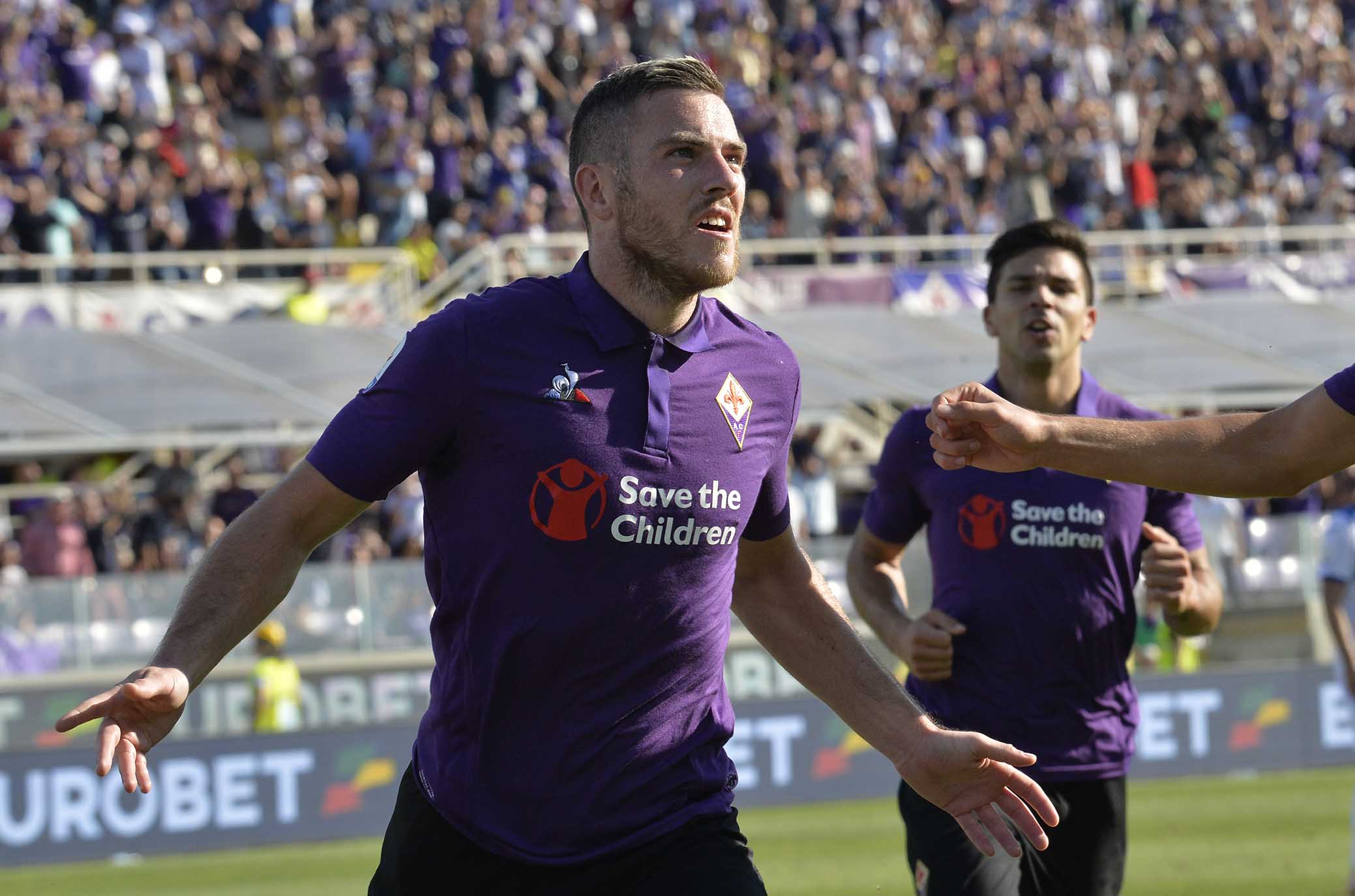FIORENTINA-ATALANTA 30-09-2018. ESULTANZA DI JORDAN VERETOUT. GALASSI SILVANO/SILPRESS