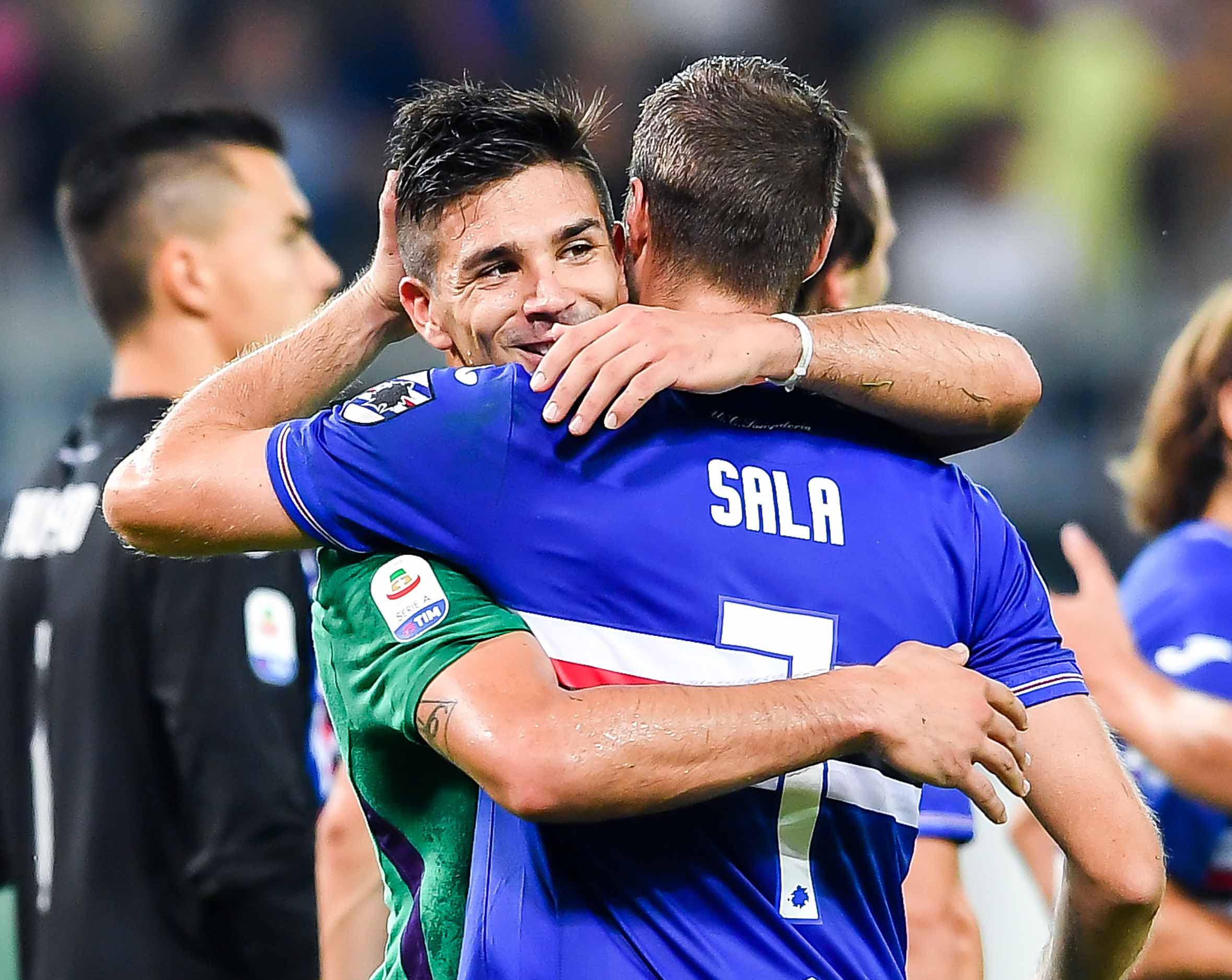 Genova, 19/09/2018 Serie A/Sampdoria-Fiorentina Giovanni Pablo Simeone-Jacopo Sala - Saluto finale. SILPRESS