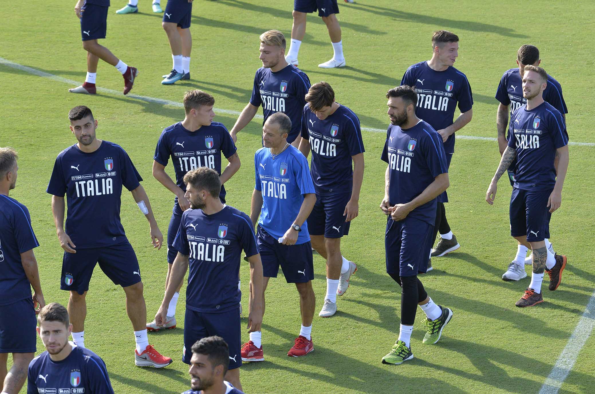COVERCIANO 03-09-2018 RITIRO DELLA NAZIONALE. NICOLO' BARELLA E MARCO BENASSI IN GRUPPO. GALASSI SILVANO/SILPRESS