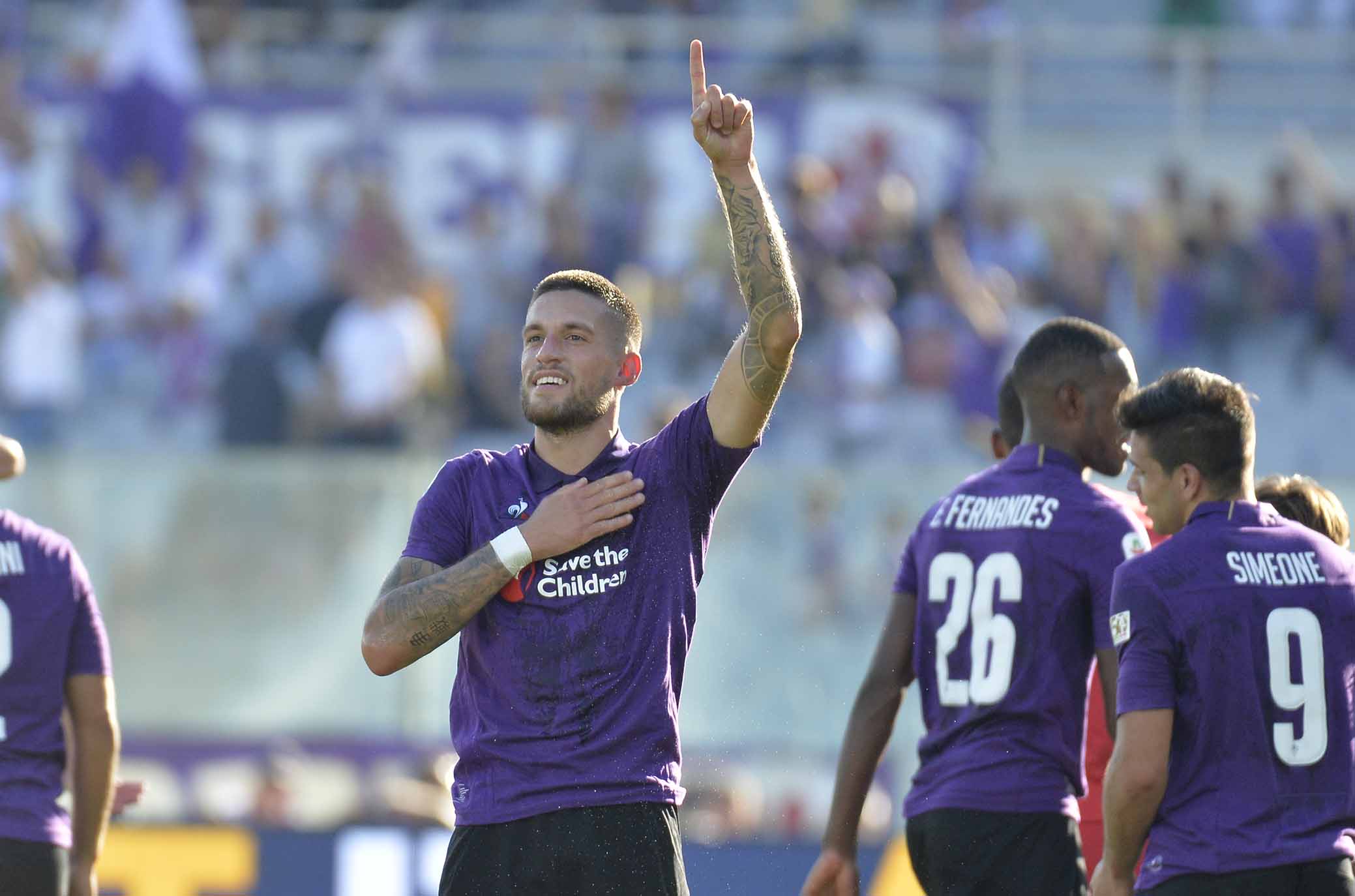 FIORENTINA-ATALANTA 30-09-2018 ESULTANZA DI CRISTIANO BIRAGHI. GALASSI SILVANO/SILPRESS