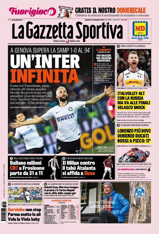 Quotidiani: la prima pagina di Qs, Stadio, Gazzetta, Corriere dello Sport e Tuttosport