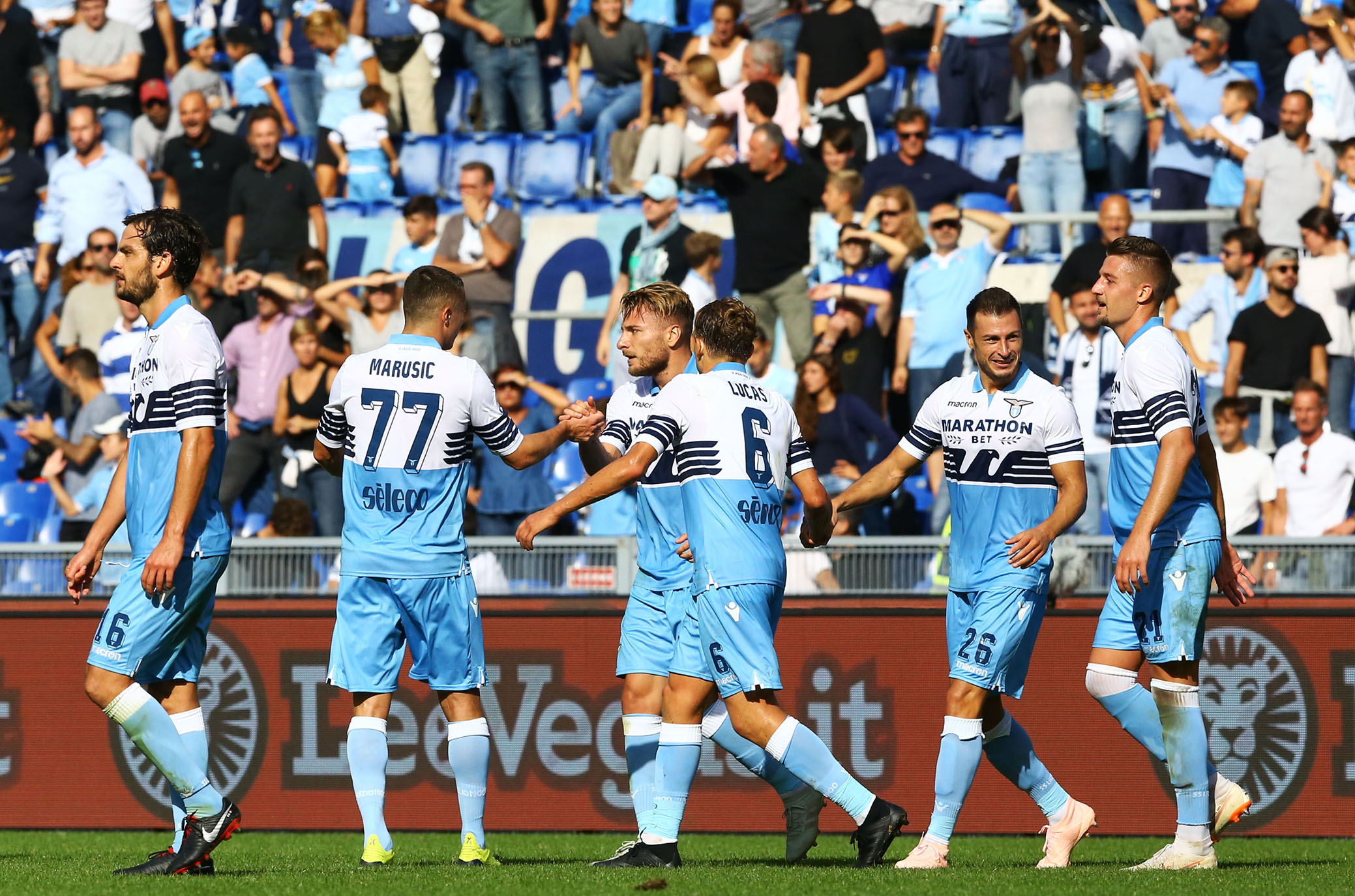 LAZIO-FIORENTINA 07-10-2018 ESULTANZA DOPO IL GOL DI CIRO IMMOBILE. SILPRESS