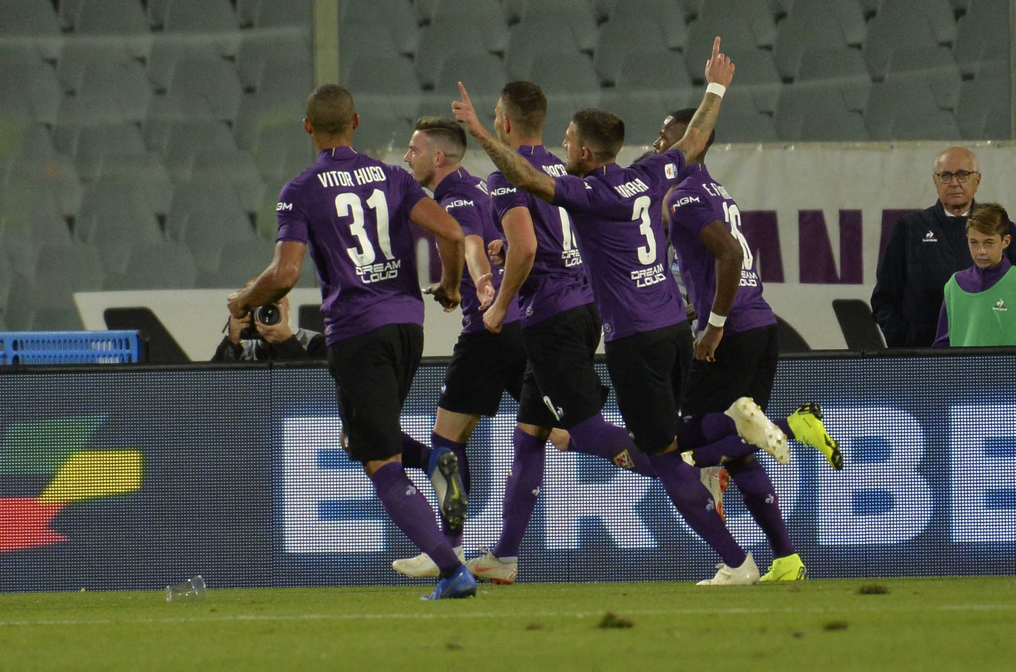 FIORENTINA-CAGLIARI 21-10-2018 ESULTANZA DI JORDAN VERETOUT. GALASSI SILVANO/SILPRESS