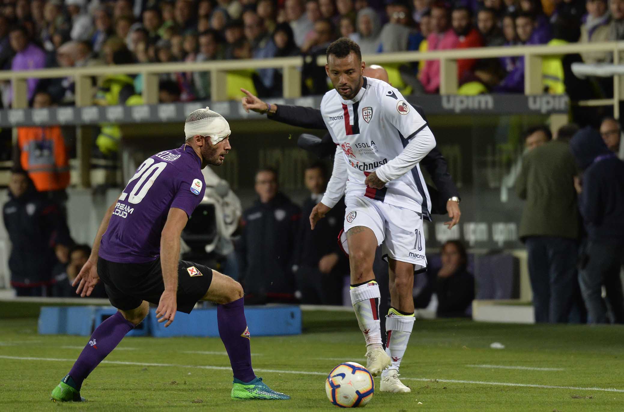 FIORENTINA-CAGLIARI 21-10-2018 JOAO PEDRO E GERMAN PEZZELLA. GALASSI SILVANO/SILPRESS