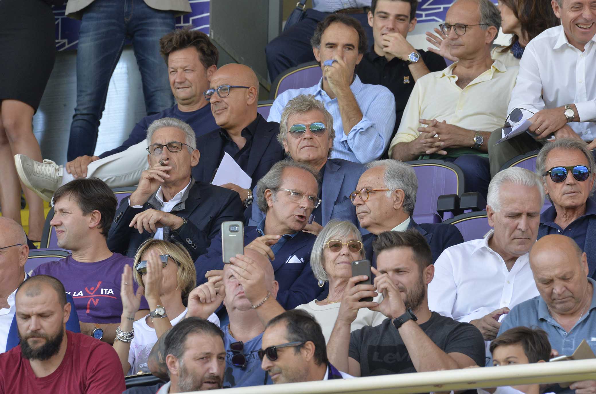 FIORENTINA-ATALANTA 30-09-2018 TIFOSI FIORENTINA - ANDREA DELLA VALLE, PAOLO PANERAI, BORGOMANERO, GINO SALICA, GIANCARLO ANTOGNONI. GALASSI SILVANO/SILPRESS