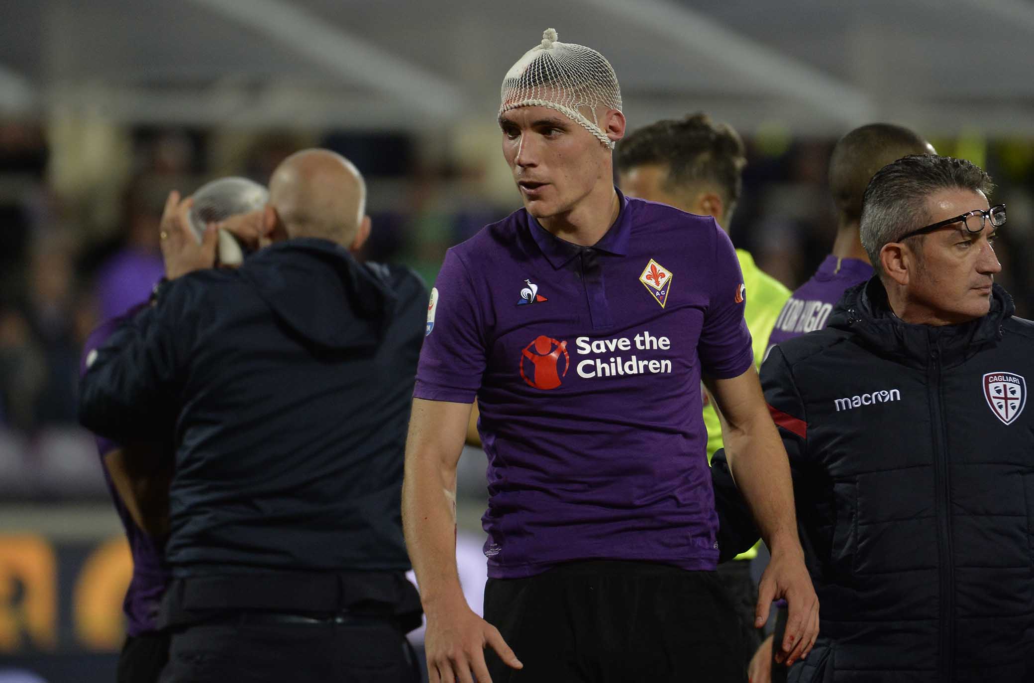 FIORENTINA-CAGLIARI 21-10-2018 INFORTUNIO A NIKOLA MILENKOVIC . GALASSI SILVANO/SILPRESS
