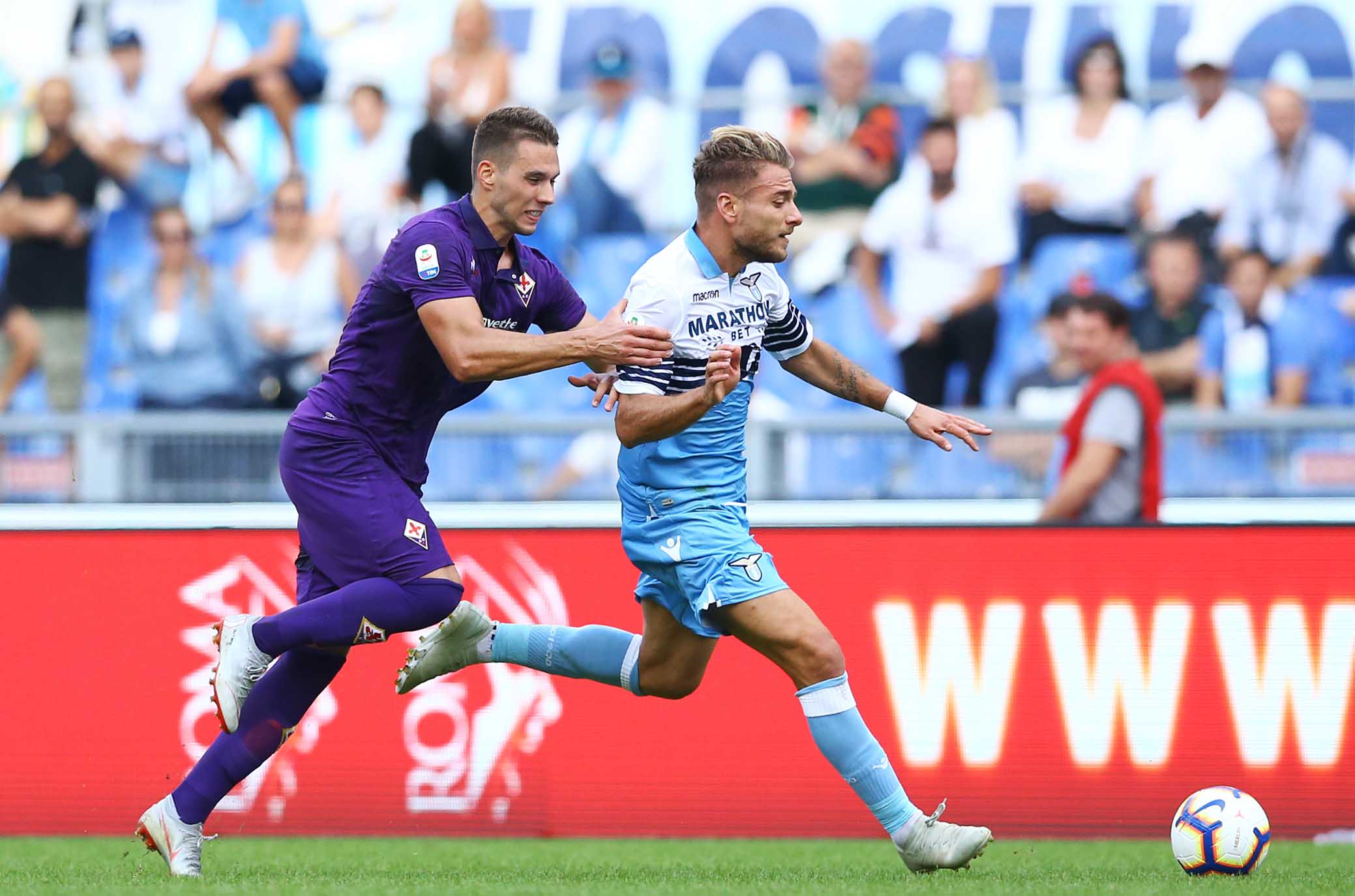 LAZIO-FIORENTINA 07-10-2018 MARKO PJACA E CIRO IMMOBILE. SILPRESS