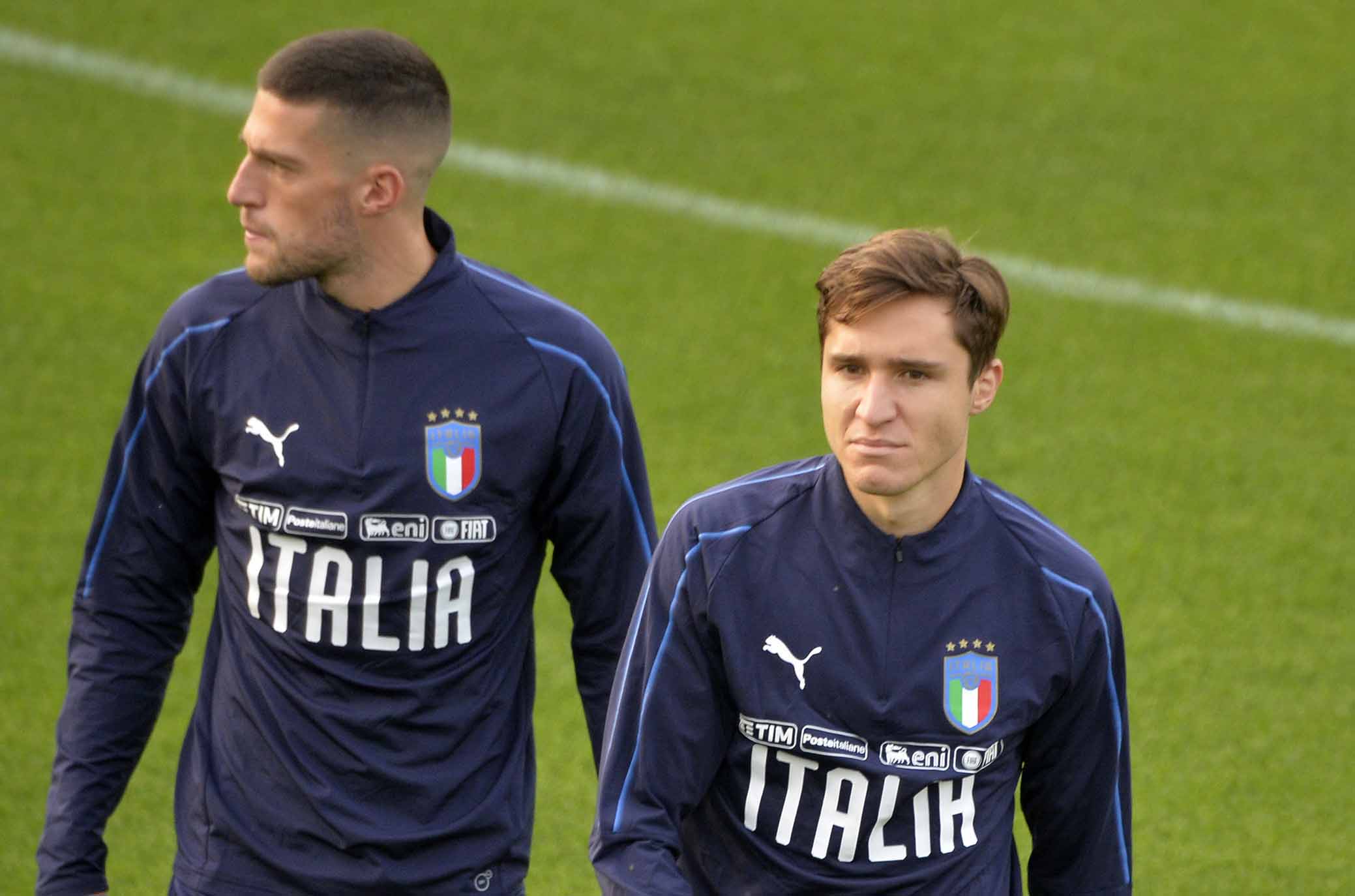 COVERCIANO RITIRO NAZIONALE 13-11-2018. FEDERICO CHIESA E CRISTIANO BIRAGHI. GALASSI SILVANO/SILPRESS