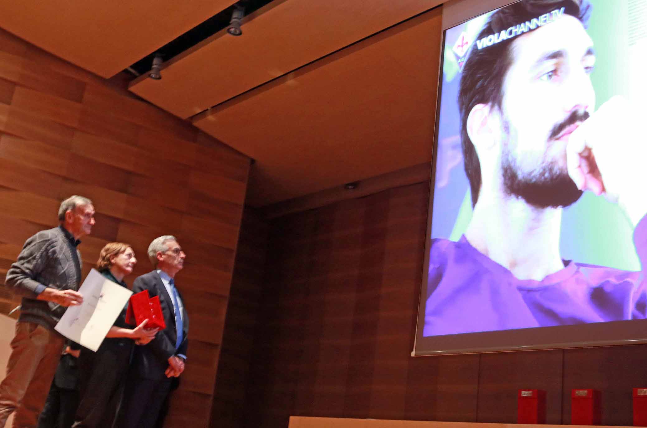 FIORENTINA 26-11-2018 HALL OF FAME. I GENITORI DI DAVIDE ASTORI CON GINO SALICA . GALASSI SILVANO/SILPRESS