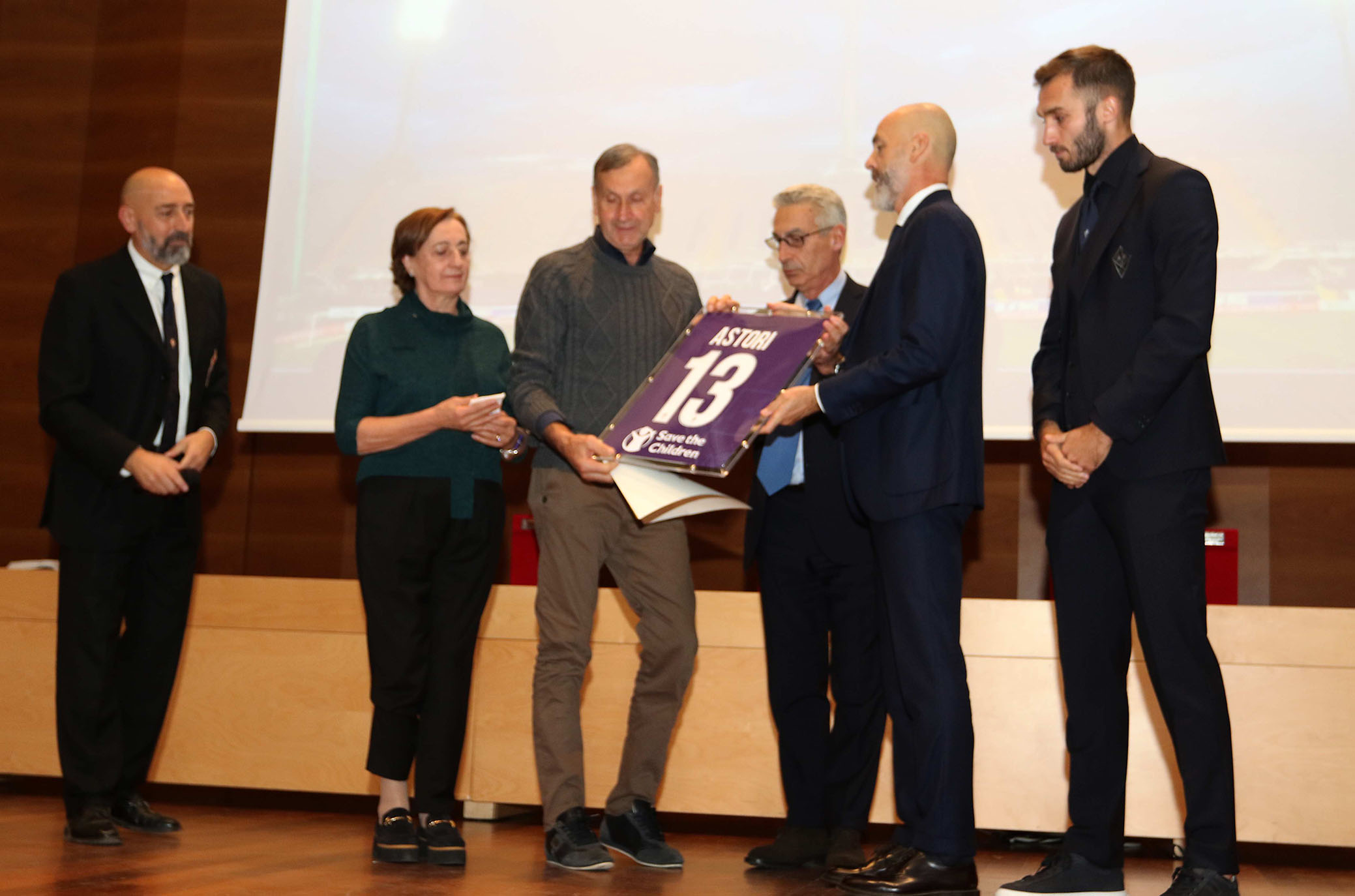 FIORENTINA 26-11-2018 HALL OF FAME. I GENITORI DI DAVIDE ASTORI CON GINO SALICA, STEFANO PIOLI E GERMAN PEZZELLA. GALASSI SILVANO/SILPRESS