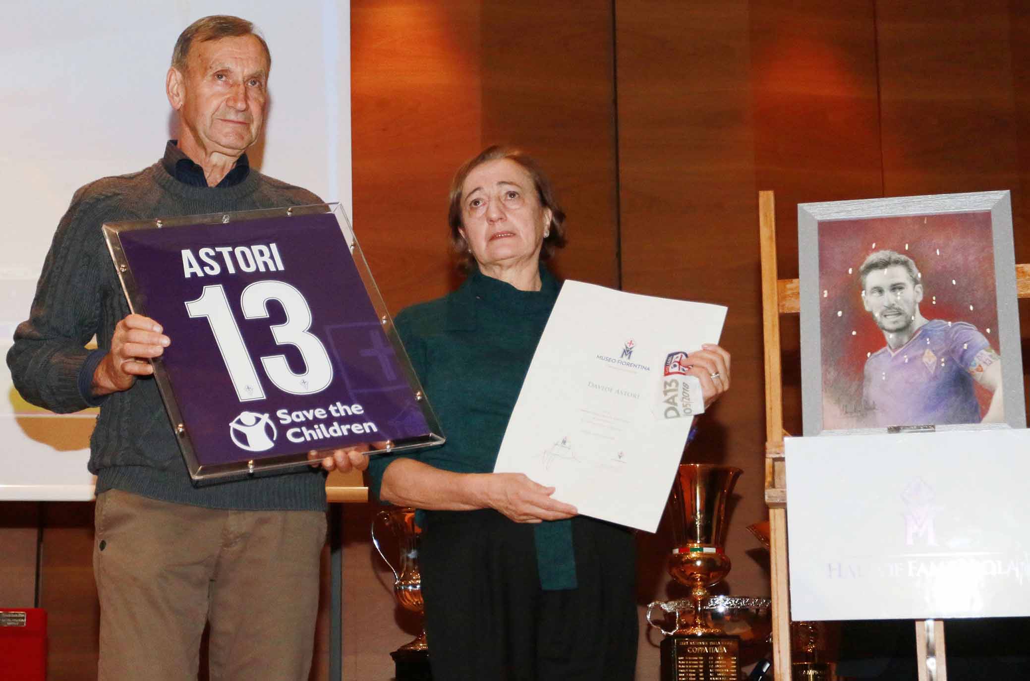 FIORENTINA 26-11-2018 HALL OF FAME. I GENITORI DI DAVIDE ASTORI. GALASSI SILVANO/SILPRESS