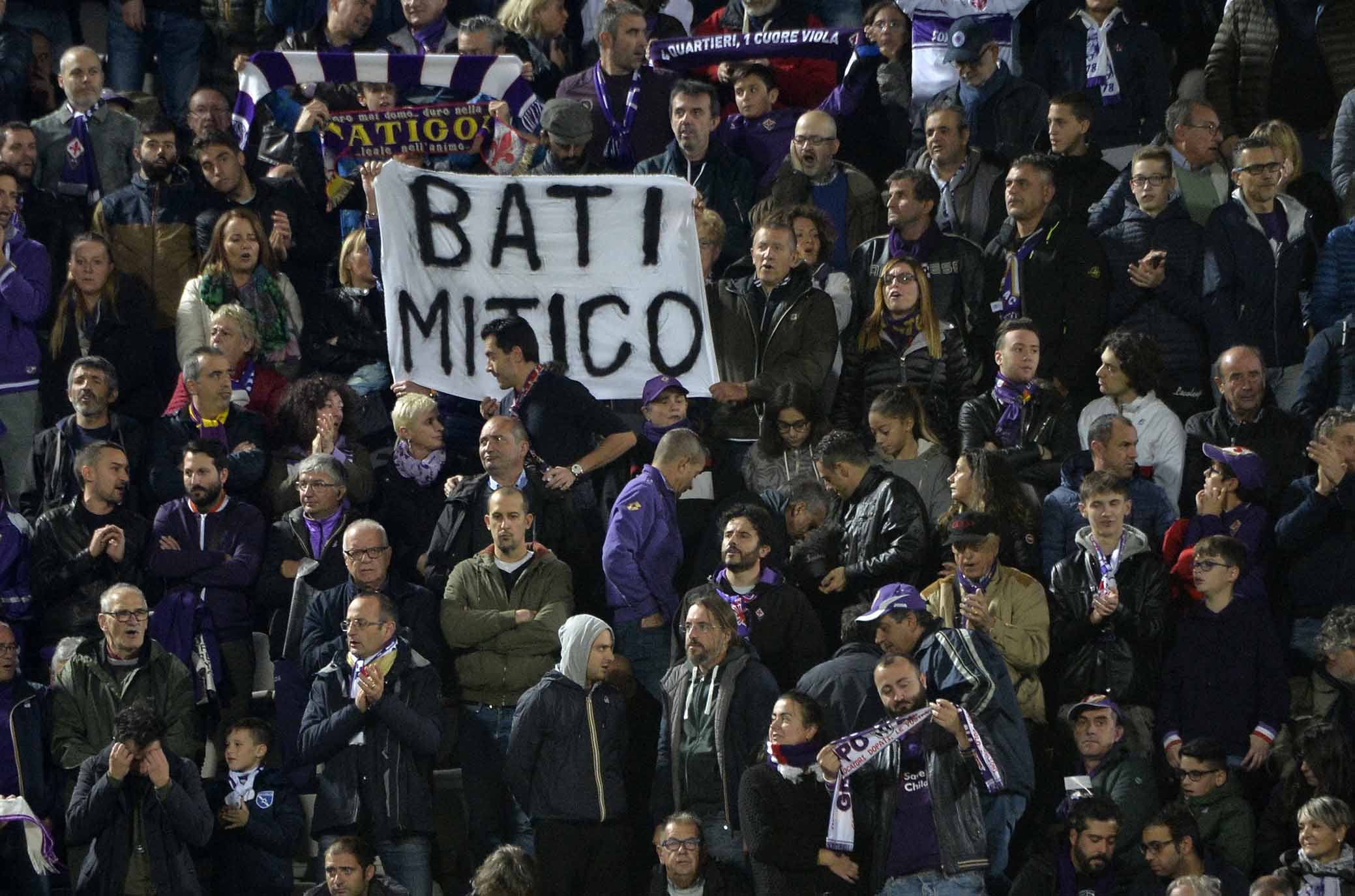 FIORENTINA-ROMA 03-11-2018 STRISCIONE PER BATISTUTA. GALASSI SILVANO/SILPRESS