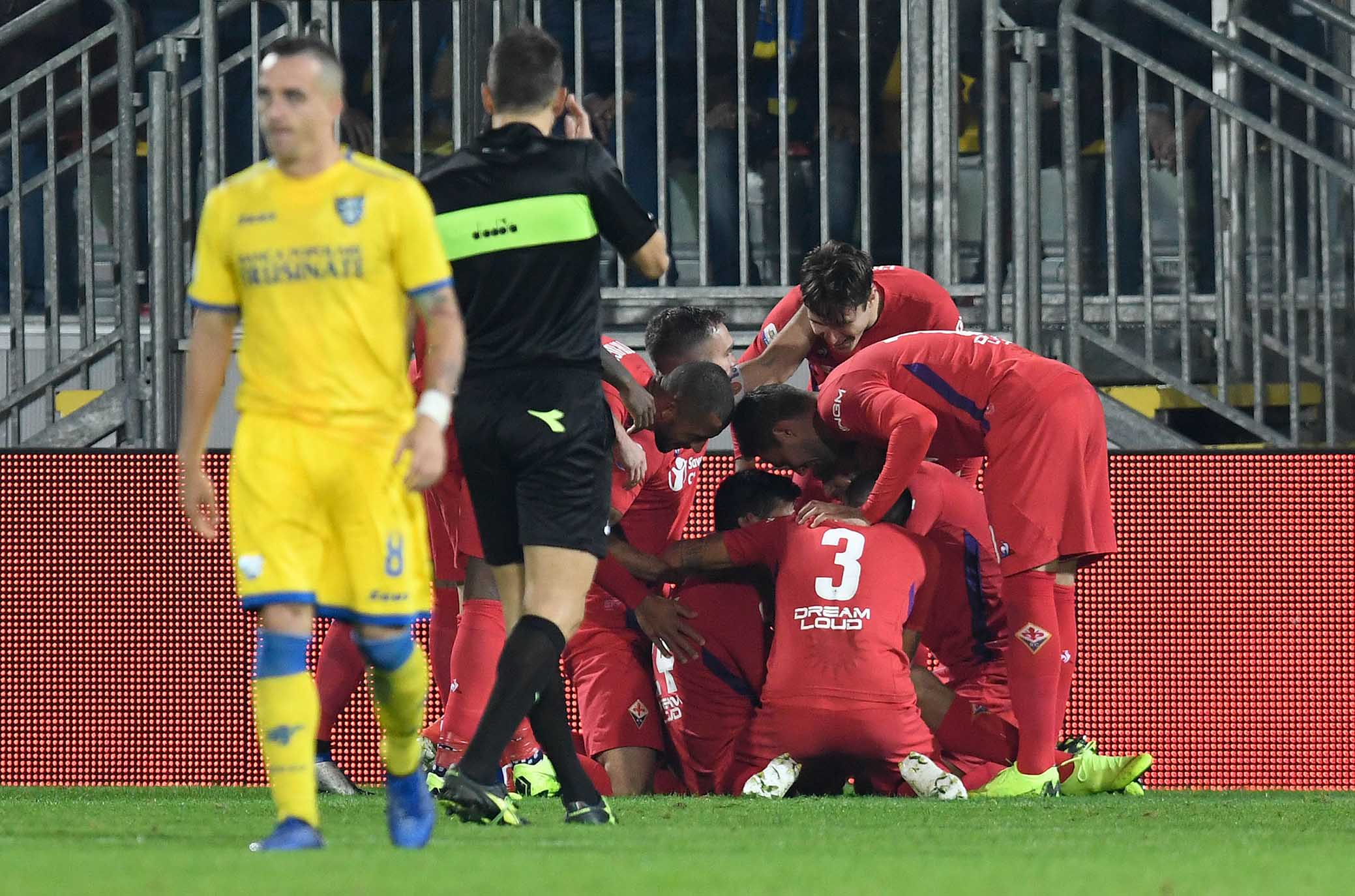 FROSINONE-FIORENTINA 09-11-2018 ESULTANZA DI MARCO BENASSI DOPO IL GOL . GALASSI SILVANO/SILPRESS