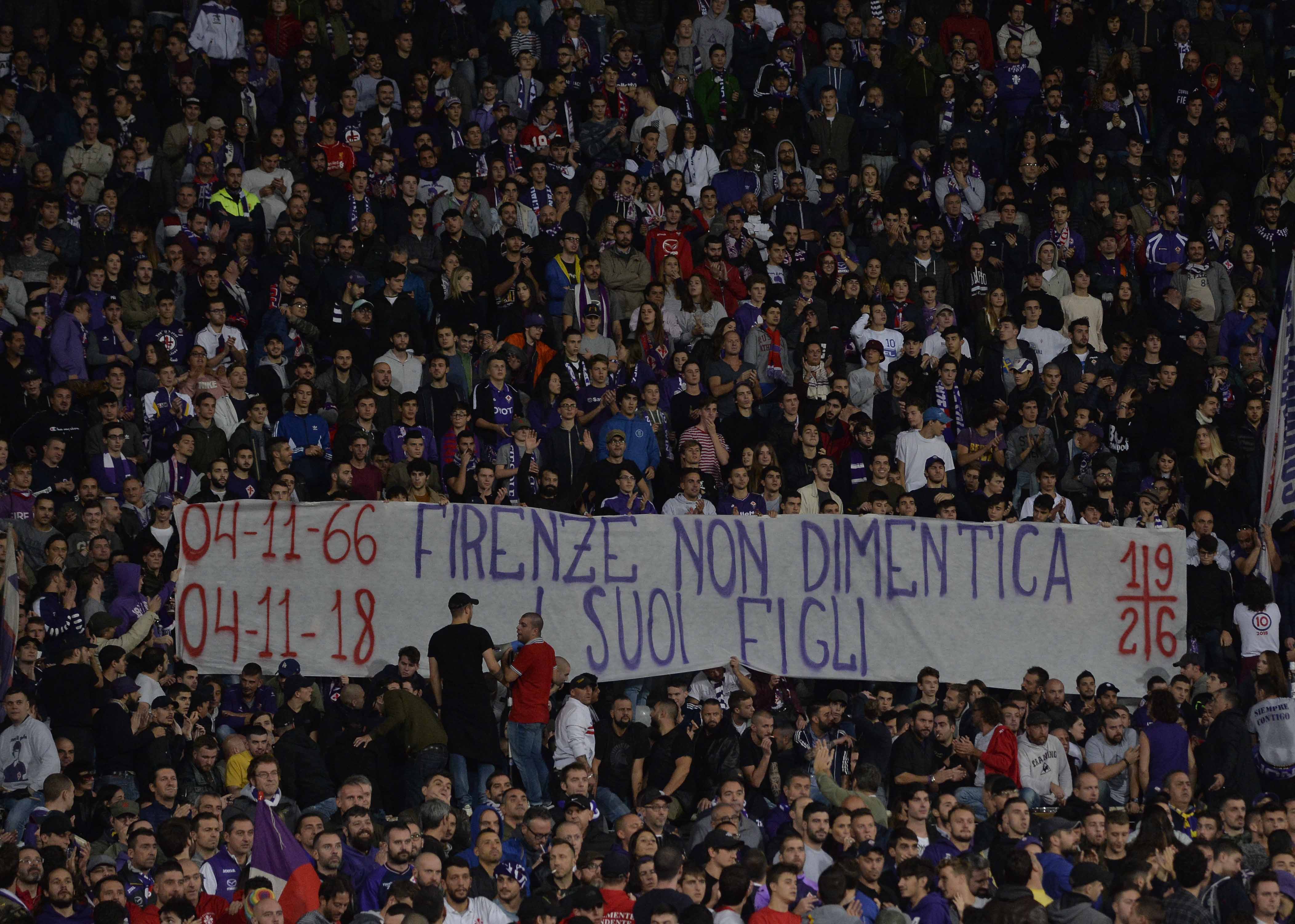 FIORENTINA-ROMA 03-11-2018 STRISCIONE IN CURVA FIESOLE. GALASSI SILVANO/SILPRESS
