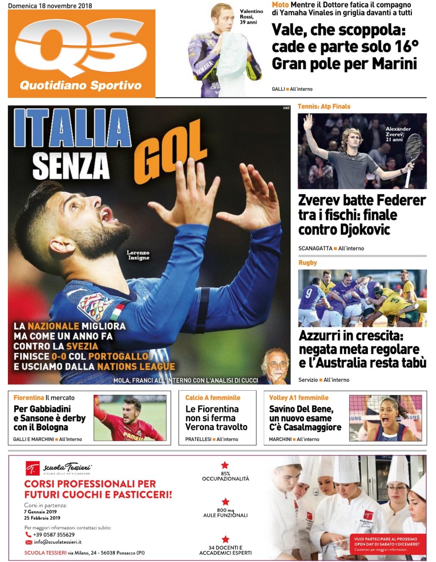 Quotidiani: la prima pagina di Qs, Stadio, Gazzetta, Corriere dello Sport, Tuttosport
