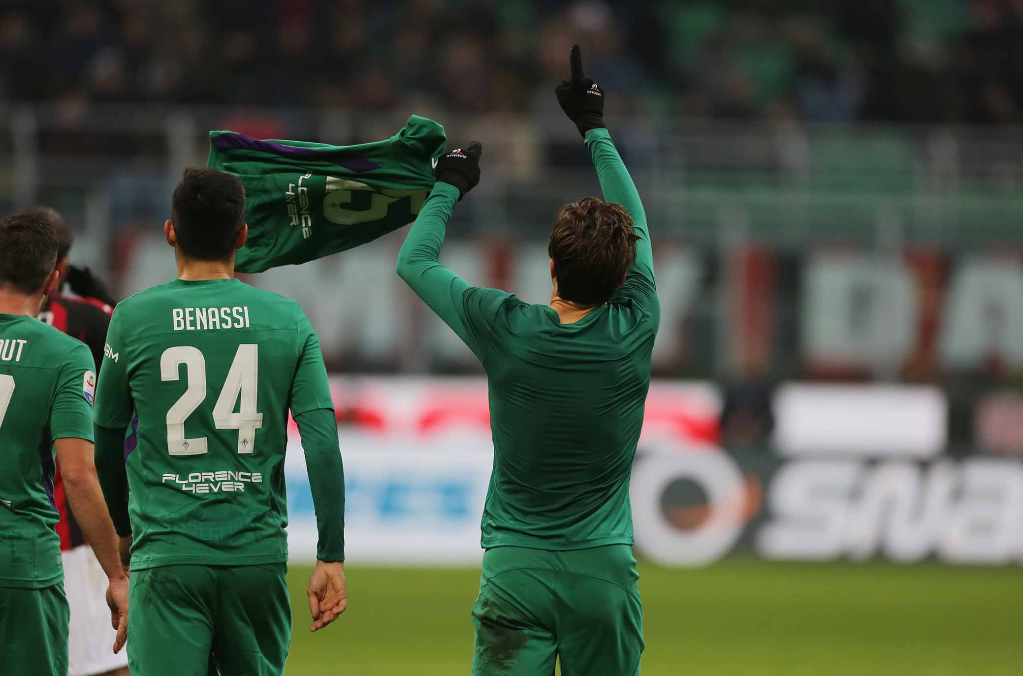 FEDERICO CHIESA ESULTANZA GOAL Milano 22 /12 /, 2018- Campionato Serie A Tim 17 Giornata 2018-19 Milan / Fiorentina ph Alberto Mariani / SILPRESS