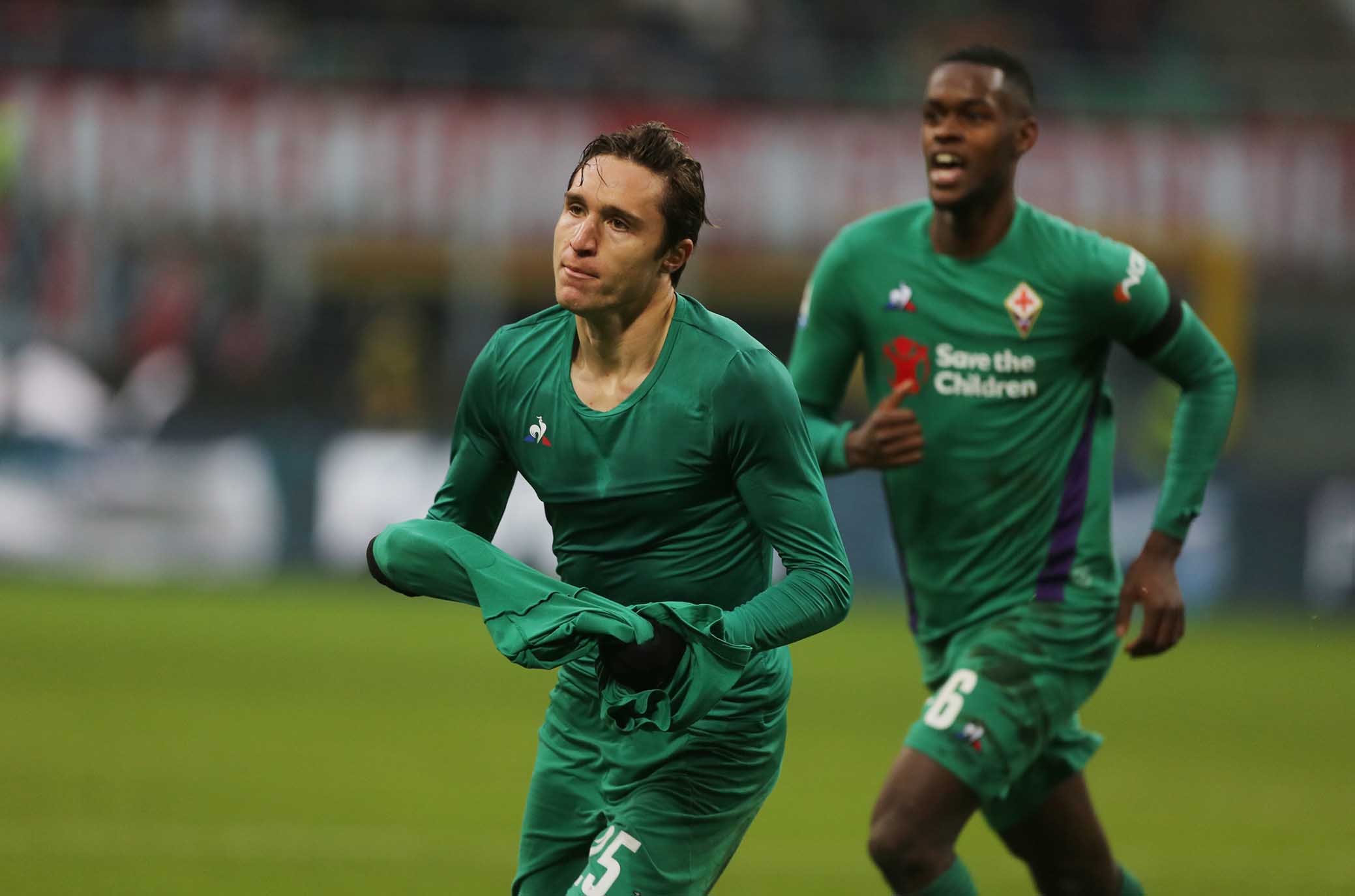 FEDERICO CHIESA ESULTANZA GOAL Milano 22 /12 /, 2018- Campionato Serie A Tim 17 Giornata 2018-19 Milan / Fiorentina ph Alberto Mariani / SILPRESS