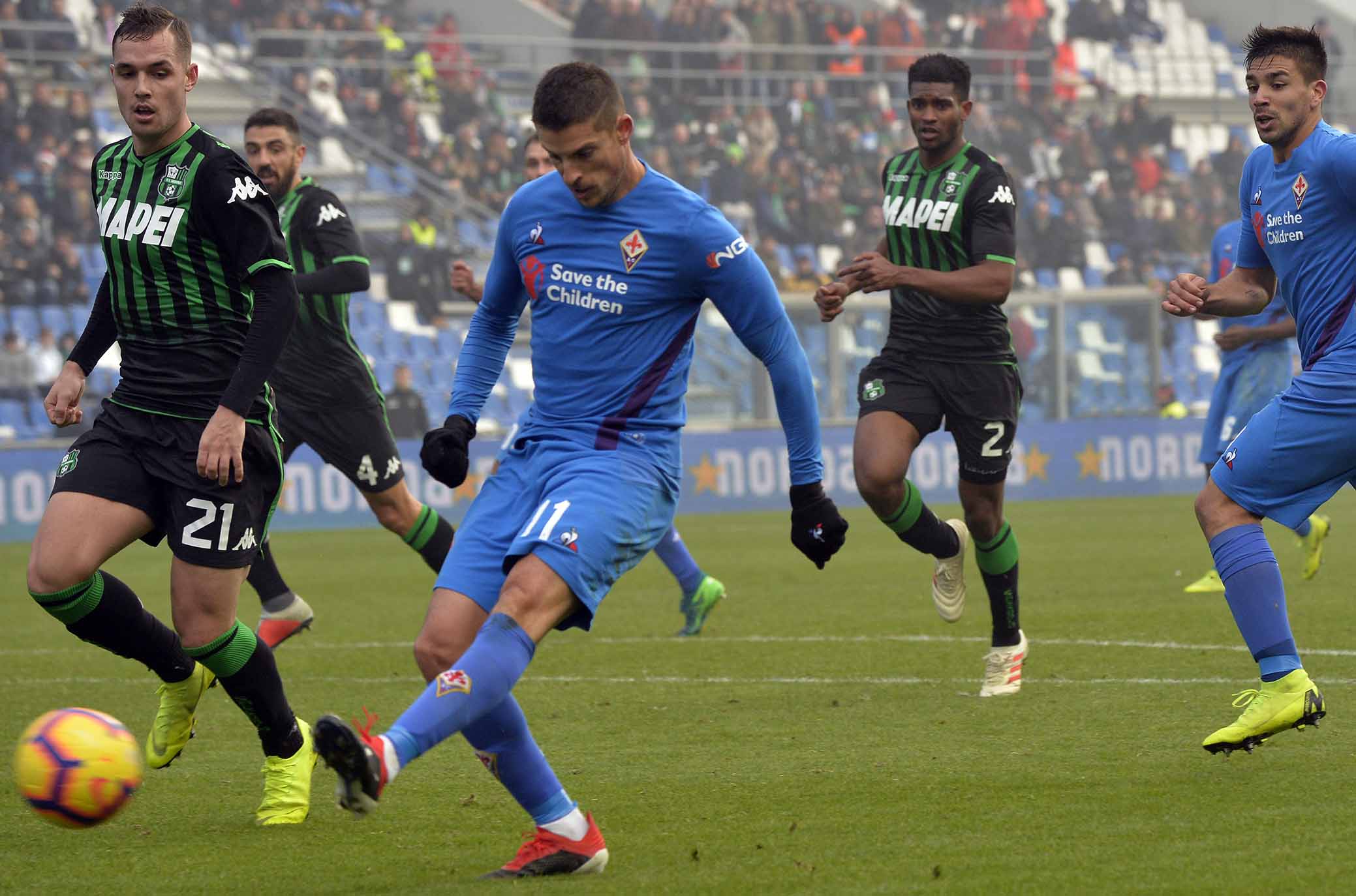 SASSUOLO-FIORENTINA 09-12-2018 GOL DI KEVIN MIRALLAS. GALASSI SILVANO/SILPRESS