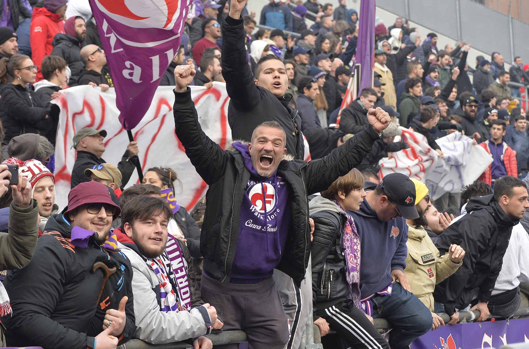 SASSUOLO-FIORENTINA 09-12-2018 ESULTANZA TIFOSI. GALASSI SILVANO/SILPRESS