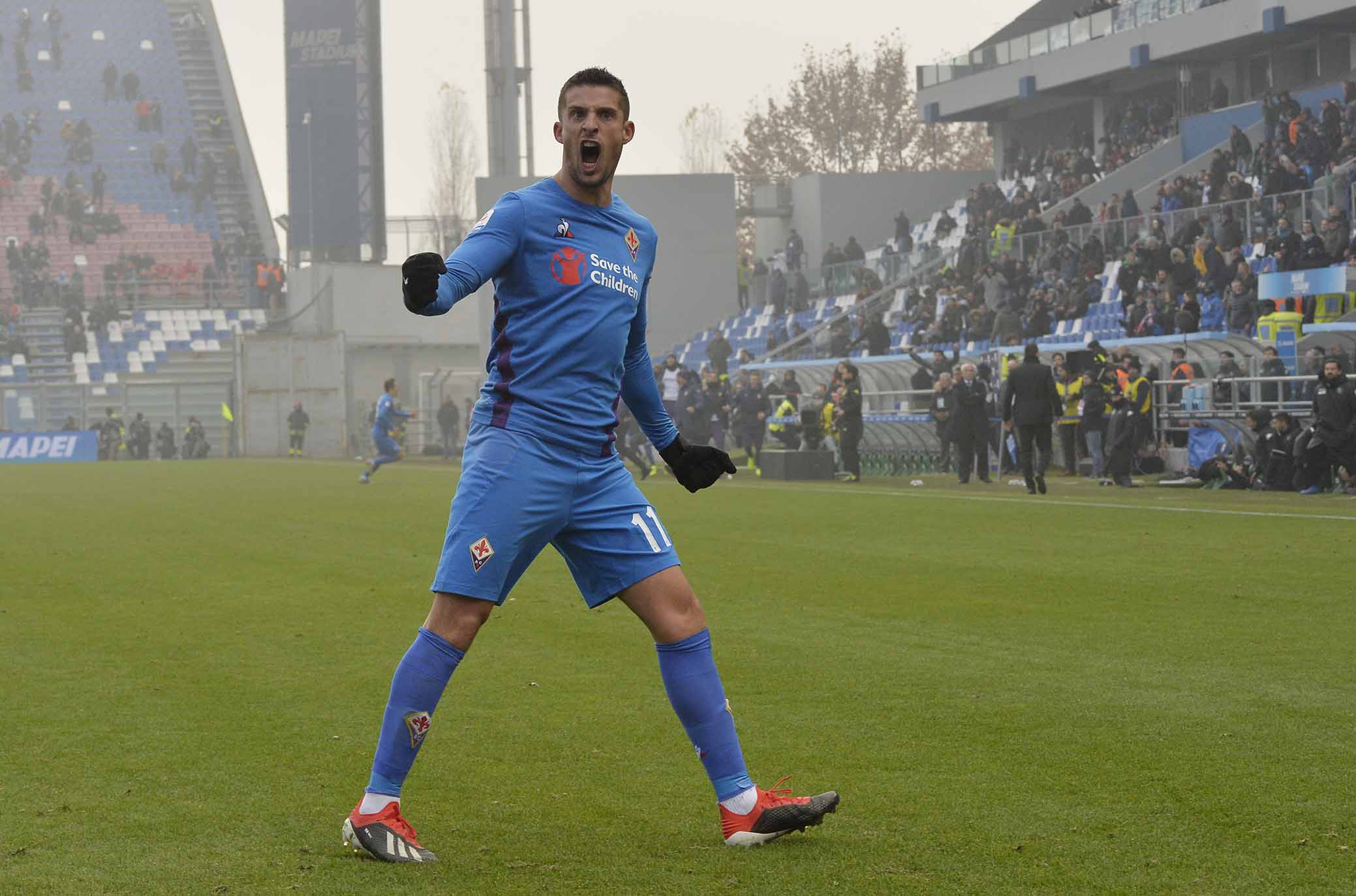 SASSUOLO-FIORENTINA 09-12-2018 ESULTANZA DI KEVIN MIRALLAS. GALASSI SILVANO/SILPRESS