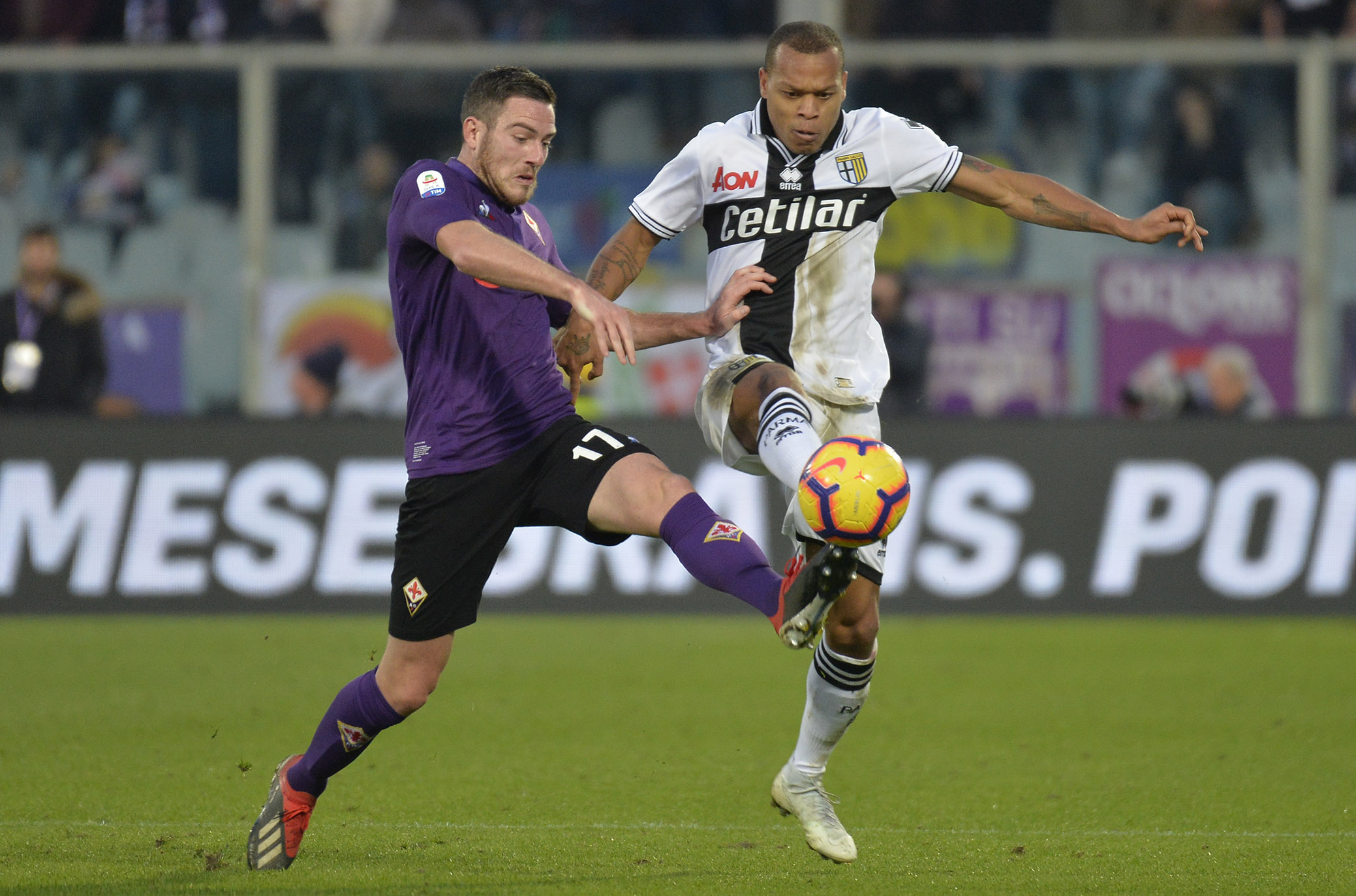 FIORENTINA-PARMA 26-12-2018 VERETOUT JORDAN E BIABIANY. GALASSI SILVANO/SILPRESS
