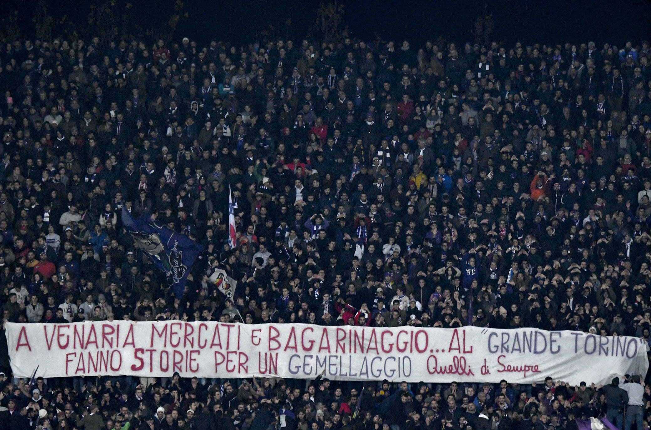 FIORENTINA-JUVENTUS 01-12-18.STRISCIONE IN CURVA FIESOLE.SILPRESS