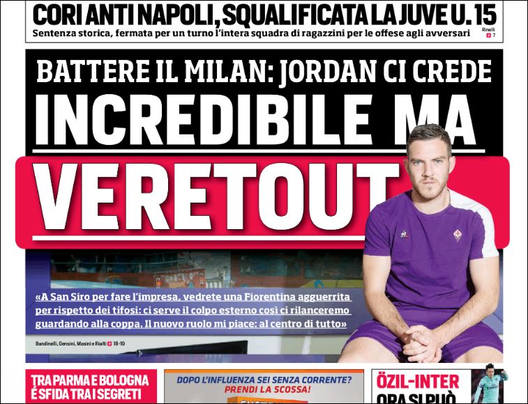 Quotidiani: la prima pagina di Qs, Stadio, Gazzetta, Corriere dello Sport, Tuttosport