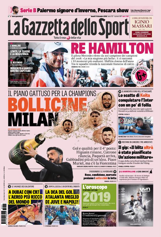 Quotidiani: la prima pagina di Qs, Stadio, Gazzetta, Corriere dello Sport, Tuttosport