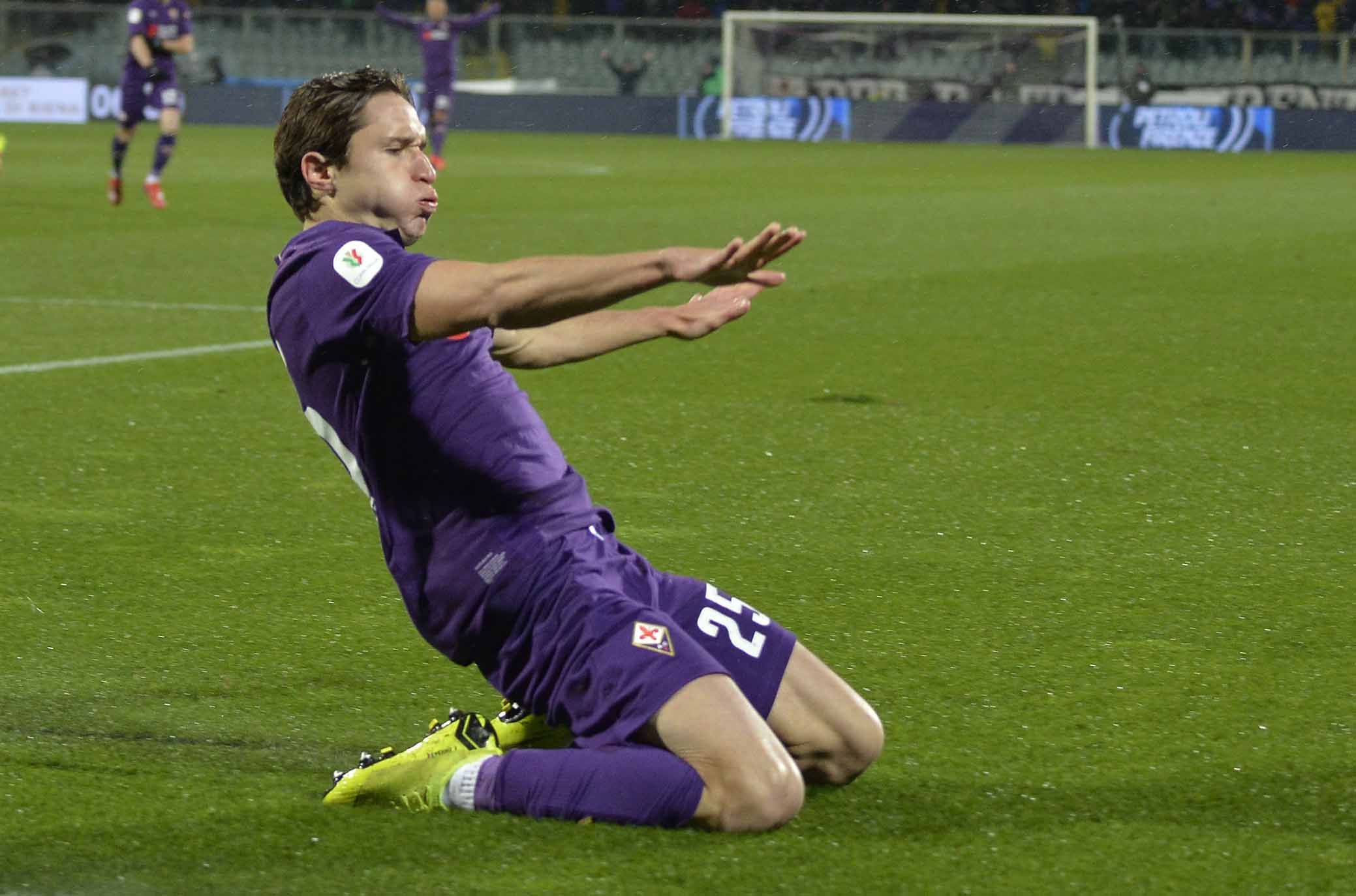 FIORENTINA-ROMA COPPA ITALIA 30-01-2019 ESULTANZA DI FEDERICO CHIESA. GALASSI SILVANO/SILPRESS