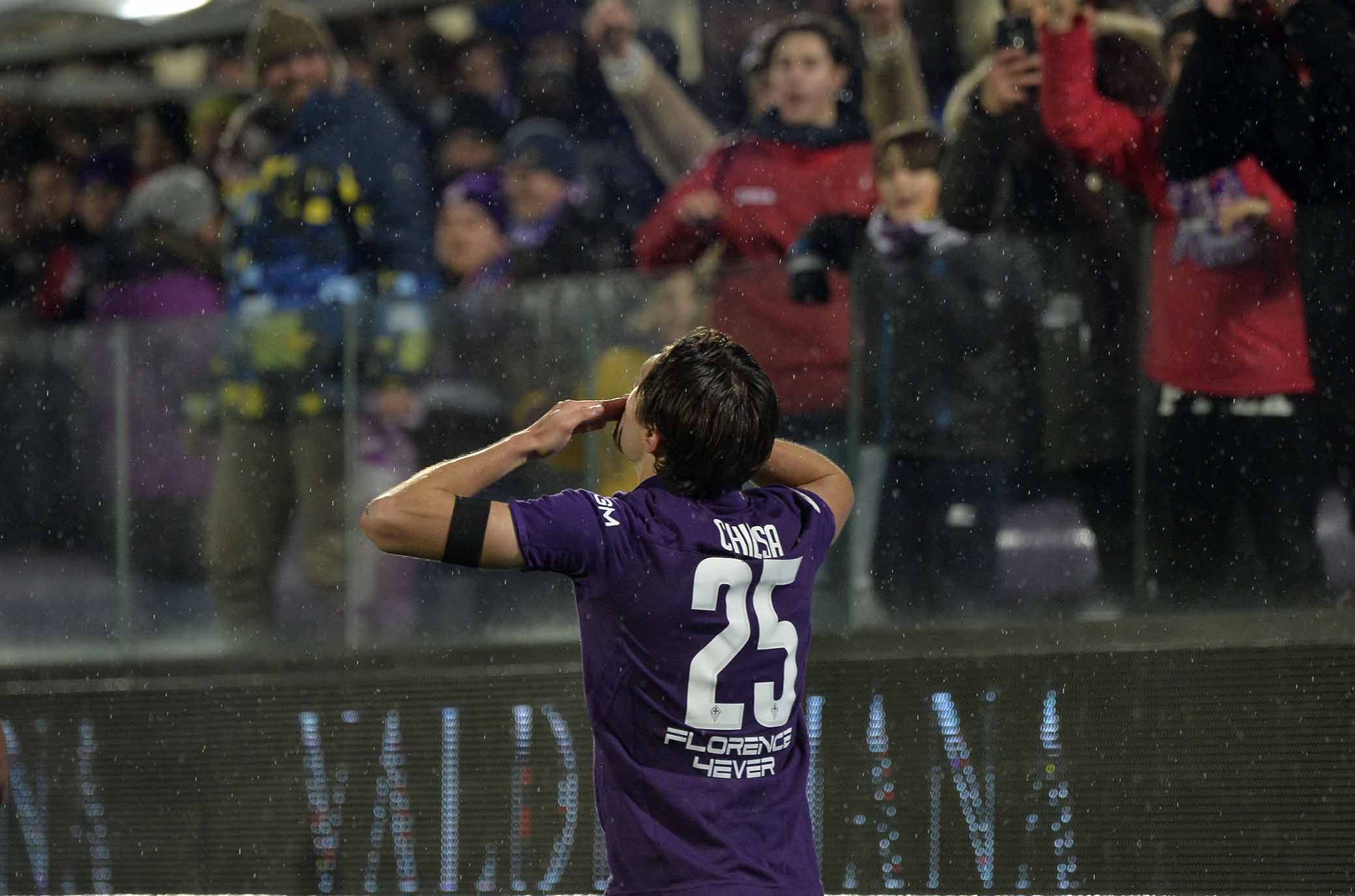 FIORENTINA-ROMA COPPA ITALIA 30-01-2019 ESULTANZA DI FEDERICO CHIESA. GALASSI SILVANO/SILPRESS