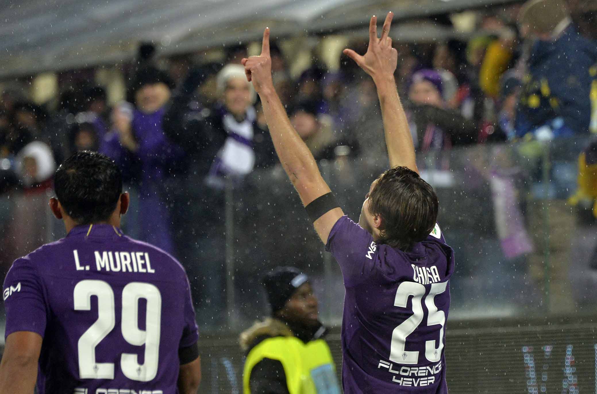 FIORENTINA-ROMA COPPA ITALIA 30-01-2019 ESULTANZA DI FEDERICO CHIESA. GALASSI SILVANO/SILPRESS