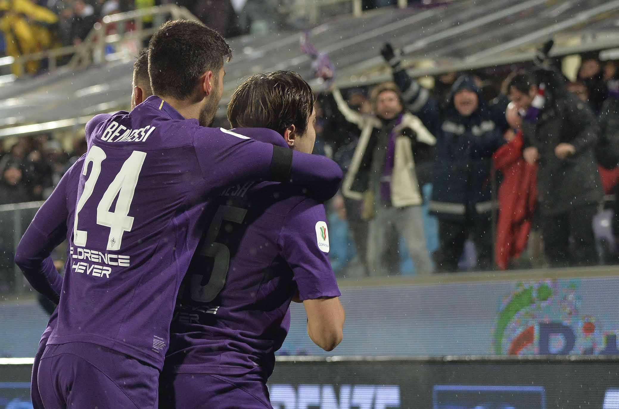 FIORENTINA-ROMA COPPA ITALIA 30-01-2019 ESULTANZA DI FEDERICO CHIESA. GALASSI SILVANO/SILPRESS