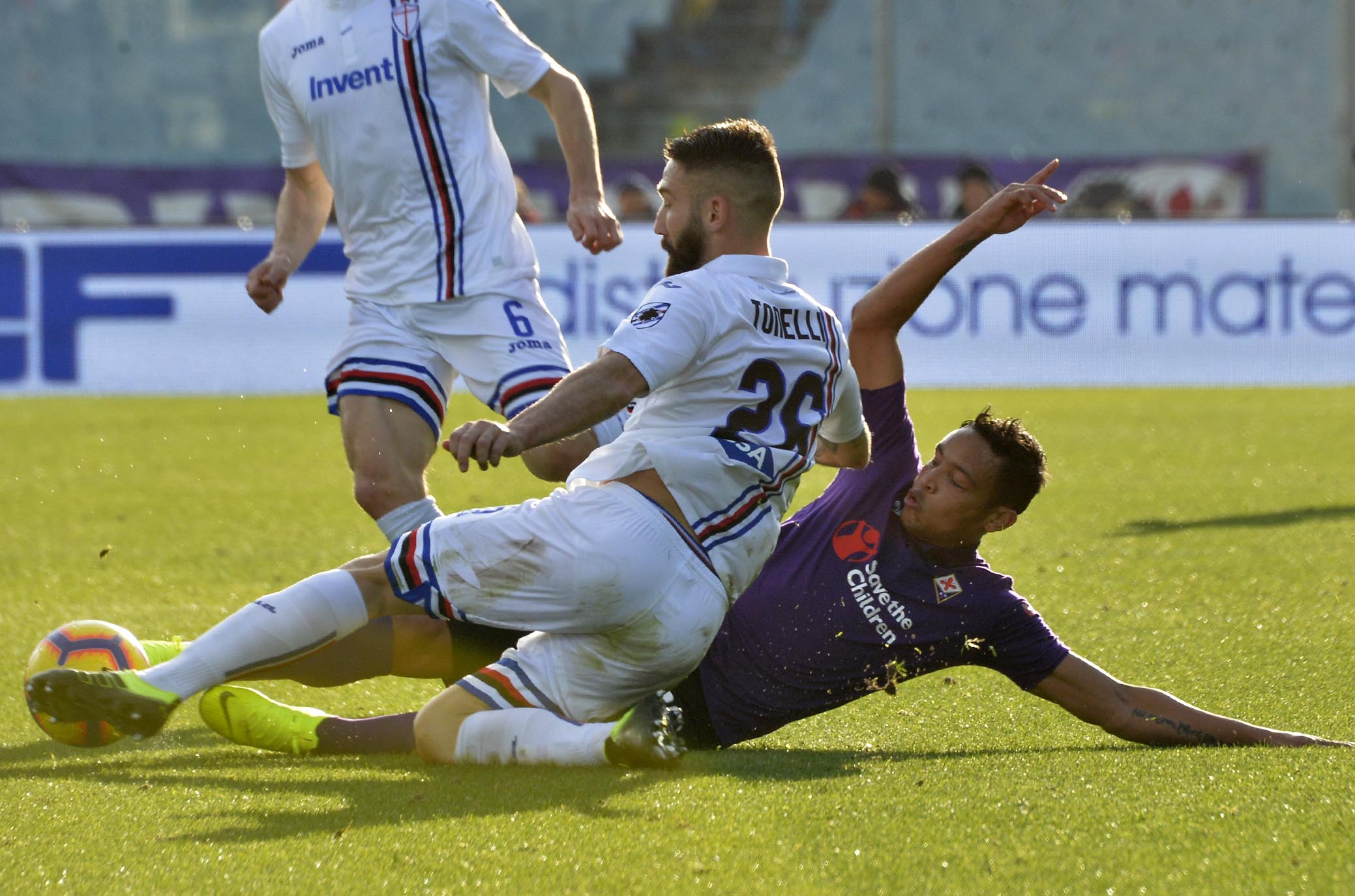 FIORENTINA-SAMPDORIA 20-01-2019 LUIS MURIEL ANTICIPA TONELLI. GALASSI SILAVNO/SILPRESS