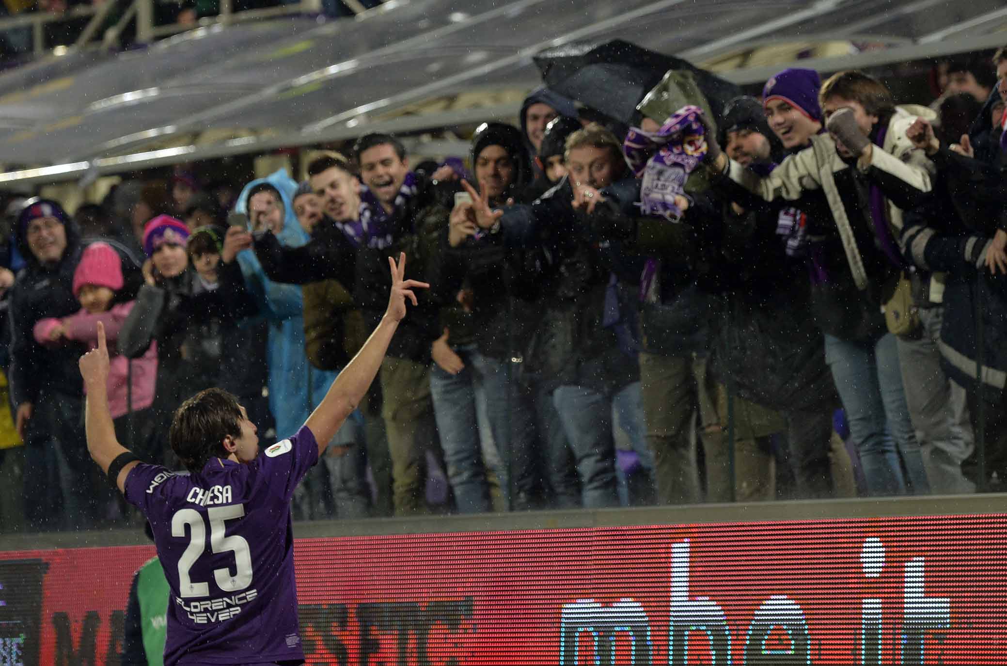 FIORENTINA-ROMA COPPA ITALIA 30-01-2019 ESULTANZA DI FEDERICO CHIESA. GALASSI SILVANO/SILPRESS