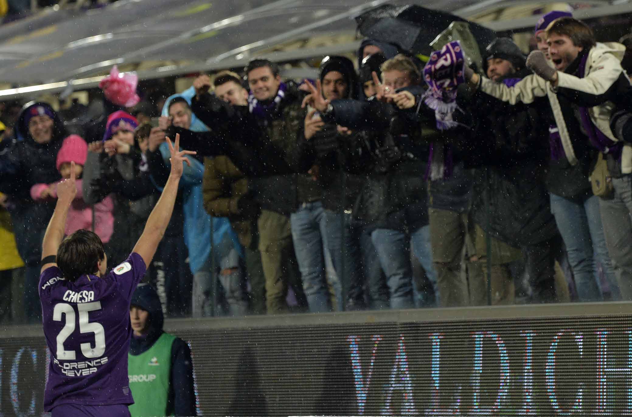 FIORENTINA-ROMA COPPA ITALIA 30-01-2019 ESULTANZA DI FEDERICO CHIESA. GALASSI SILVANO/SILPRESS