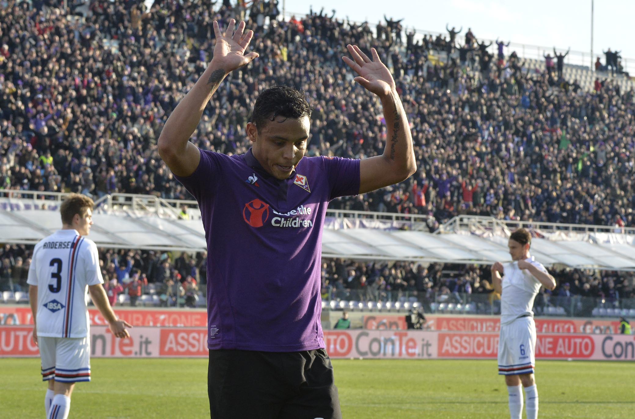 FIORENTINA-SAMPDORIA 20-01-2019 ESULTANZA DI LUIS MURIEL DOPO IL GOL . GALASSI SILAVNO/SILPRESS