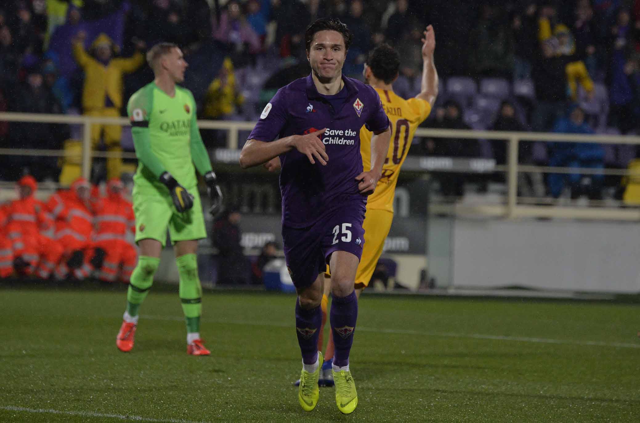 FIORENTINA-ROMA COPPA ITALIA 30-01-2019 ESULTANZA DI FEDERICO CHIESA. GALASSI SILVANO/SILPRESS