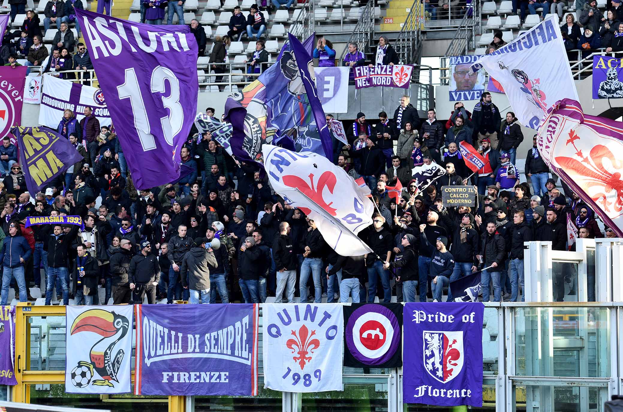 ATF: domani 280 tifosi viola nel settore ospiti dell'Olimpico di Torino