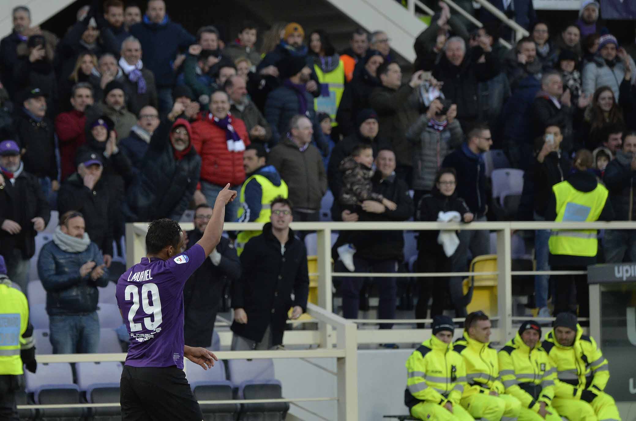 FIORENTINA-SAMPDORIA 20-01-2019 ESULTANZA DI LUIS MURIEL DOPO IL GOL DEL 2-1. GALASSI SILAVNO/SILPRESS