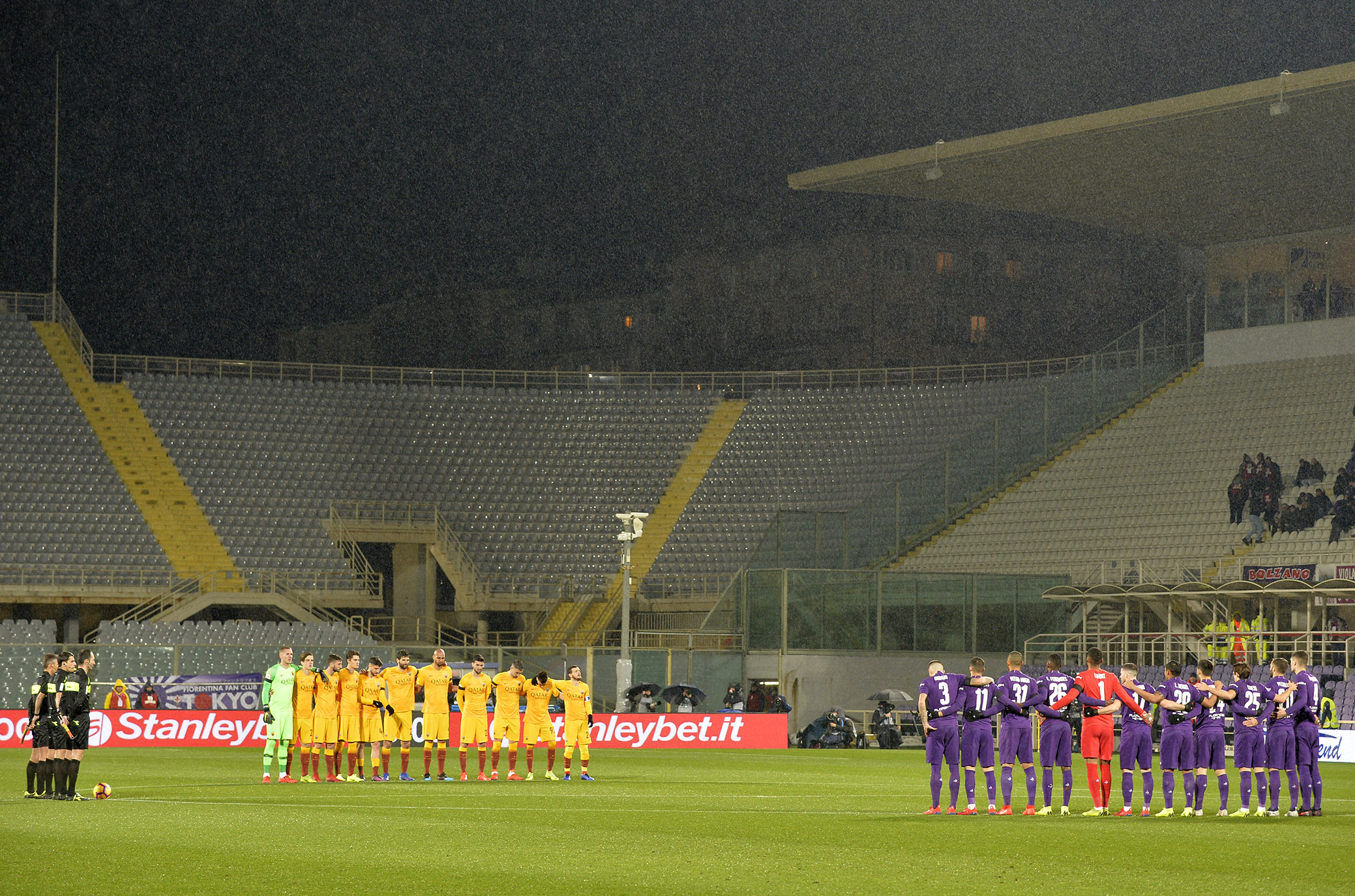 FIORENTINA-ROMA COPPA ITALIA 30-01-2019 MINUTO DI SILENZIO IN RICORDO DI EGISTO PANDOLFINI. GALASSI SILVANO/SILPRESS