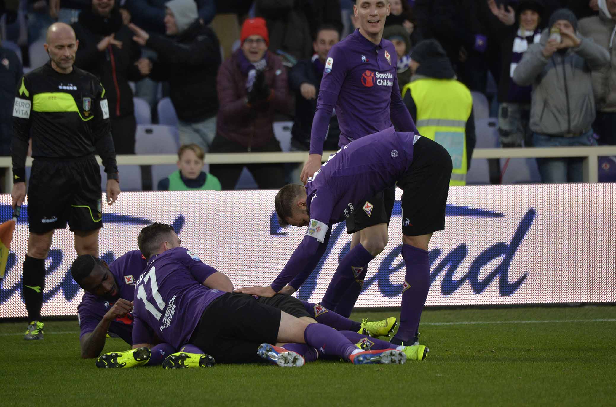 FIORENTINA-SAMPDORIA 20-01-2019 ESULTANZA DI LUIS MURIEL DOPO IL GOL DEL 2-1. GALASSI SILAVNO/SILPRESS