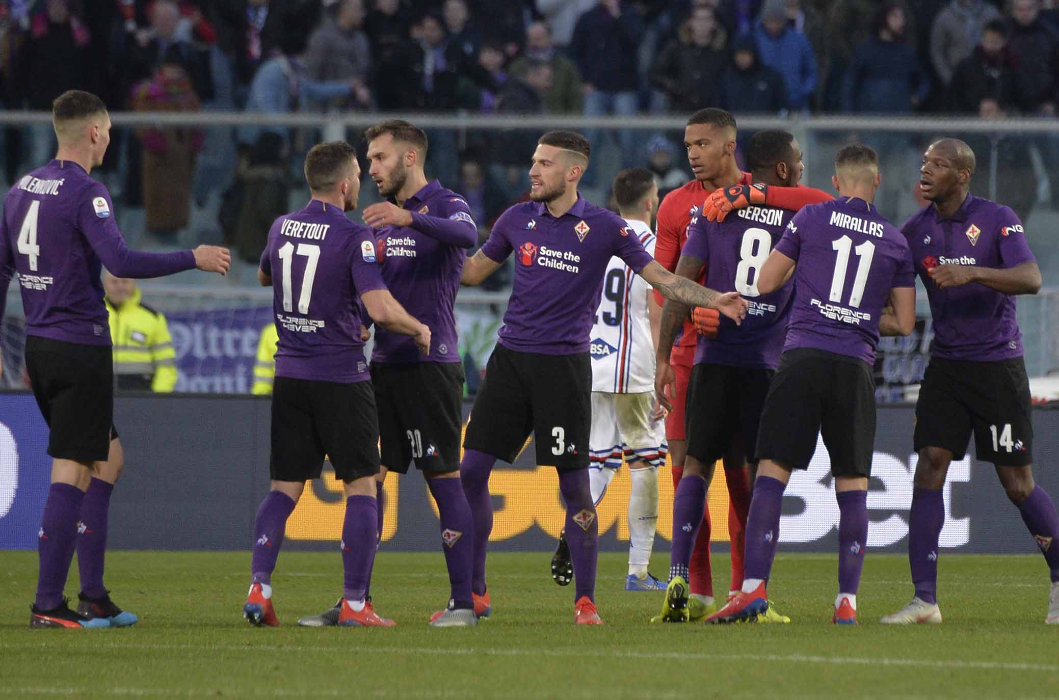 FIORENTINA-SAMPDORIA 20-01-2019 ESULTANZA FINALE. GALASSI SILAVNO/SILPRESS