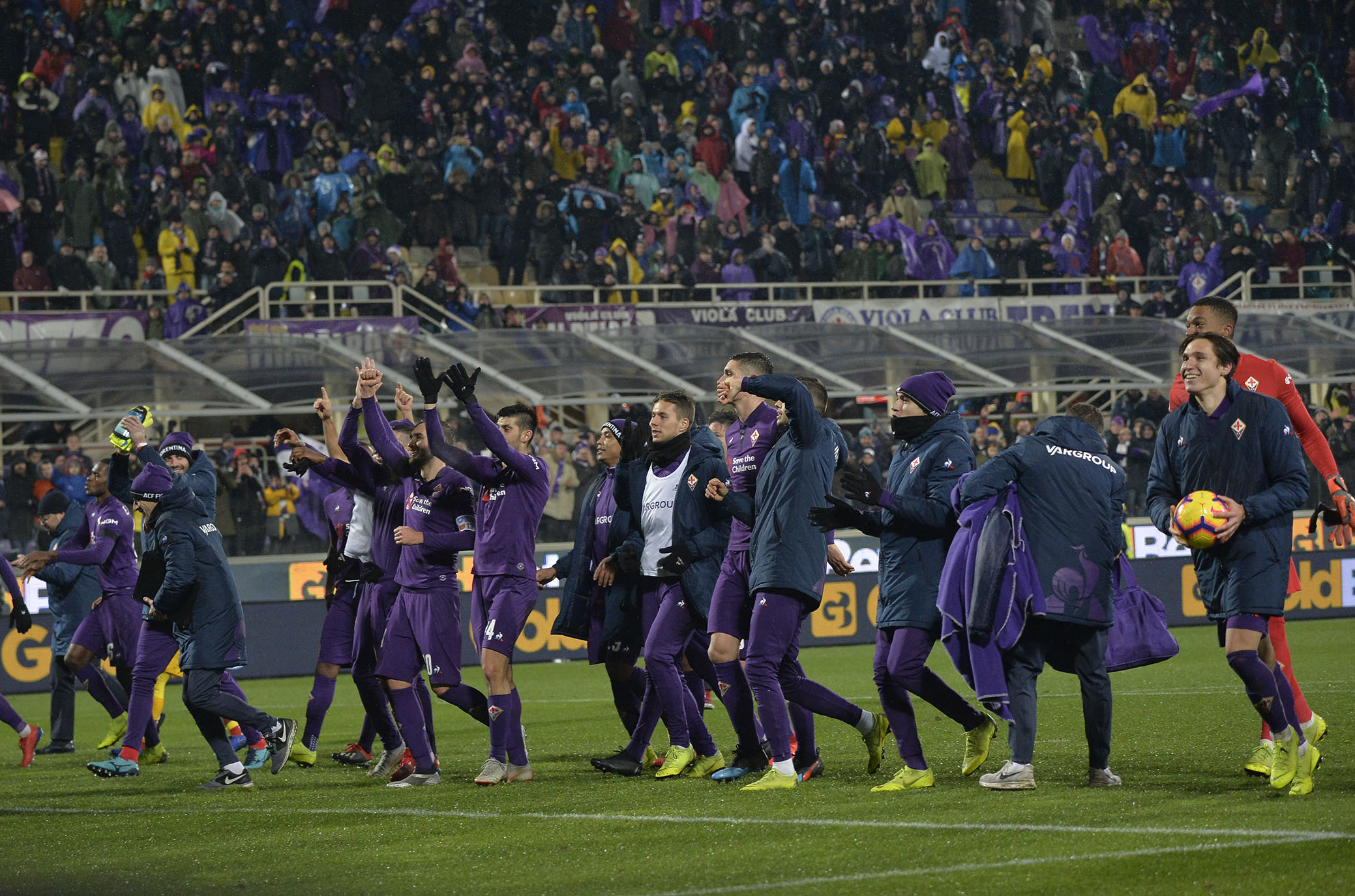 FIORENTINA-ROMA COPPA ITALIA 30-01-2019 ESULTANZA A FINE PARTITA. GALASSI SILVANO/SILPRESS