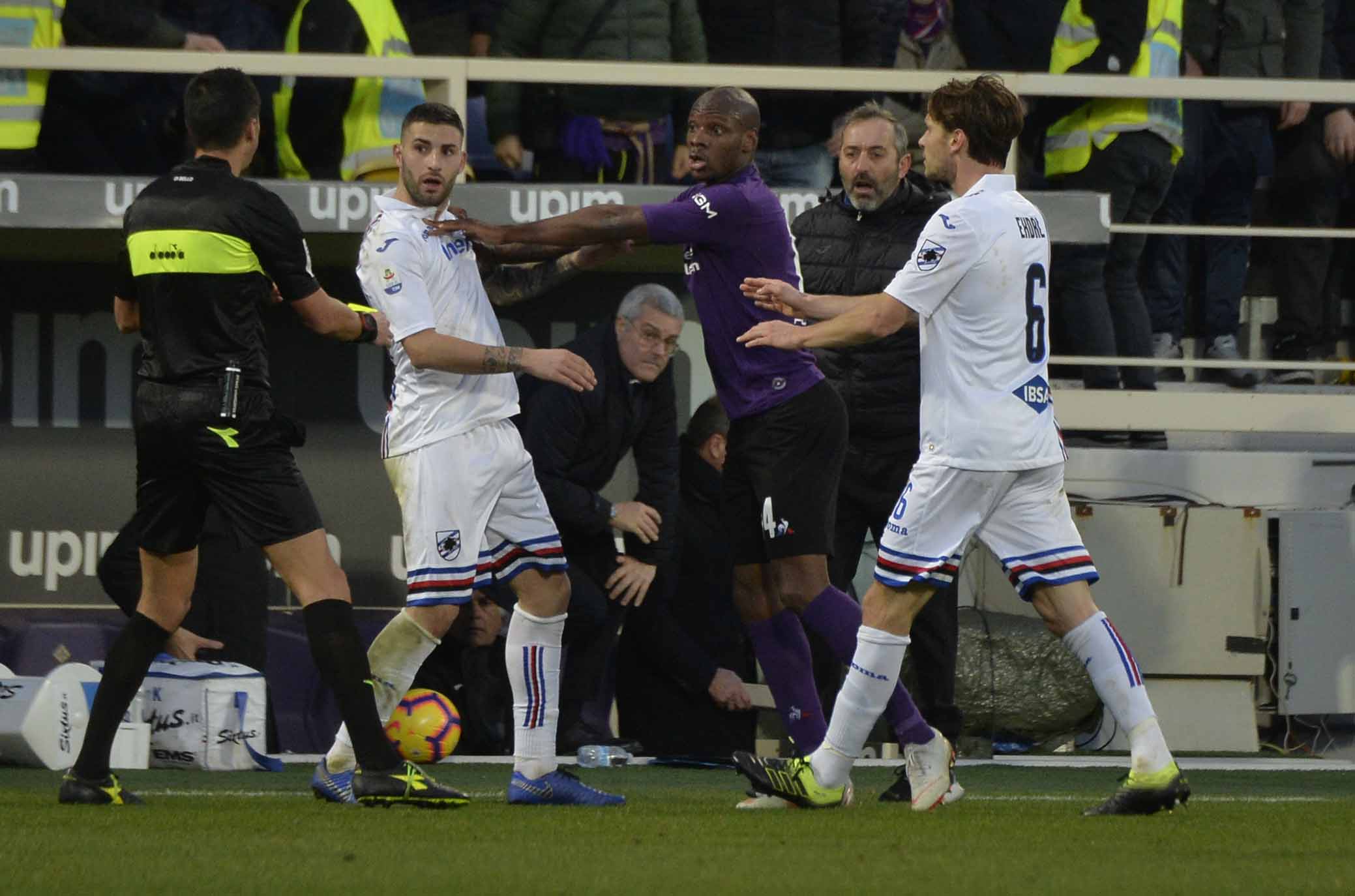 FIORENTINA-SAMPDORIA 20-01-2019 TENSIONE FRA GIOCATORI. GALASSI SILAVNO/SILPRESS