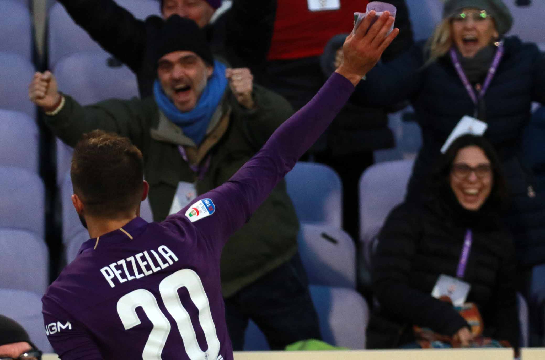 FIORENTINA-SAMPDORIA 20-01-2019 ESULTANZA DI GERMAN PEZZELLA DOPO IL GOL DEL 3-3. GALASSI SILAVNO/SILPRESS