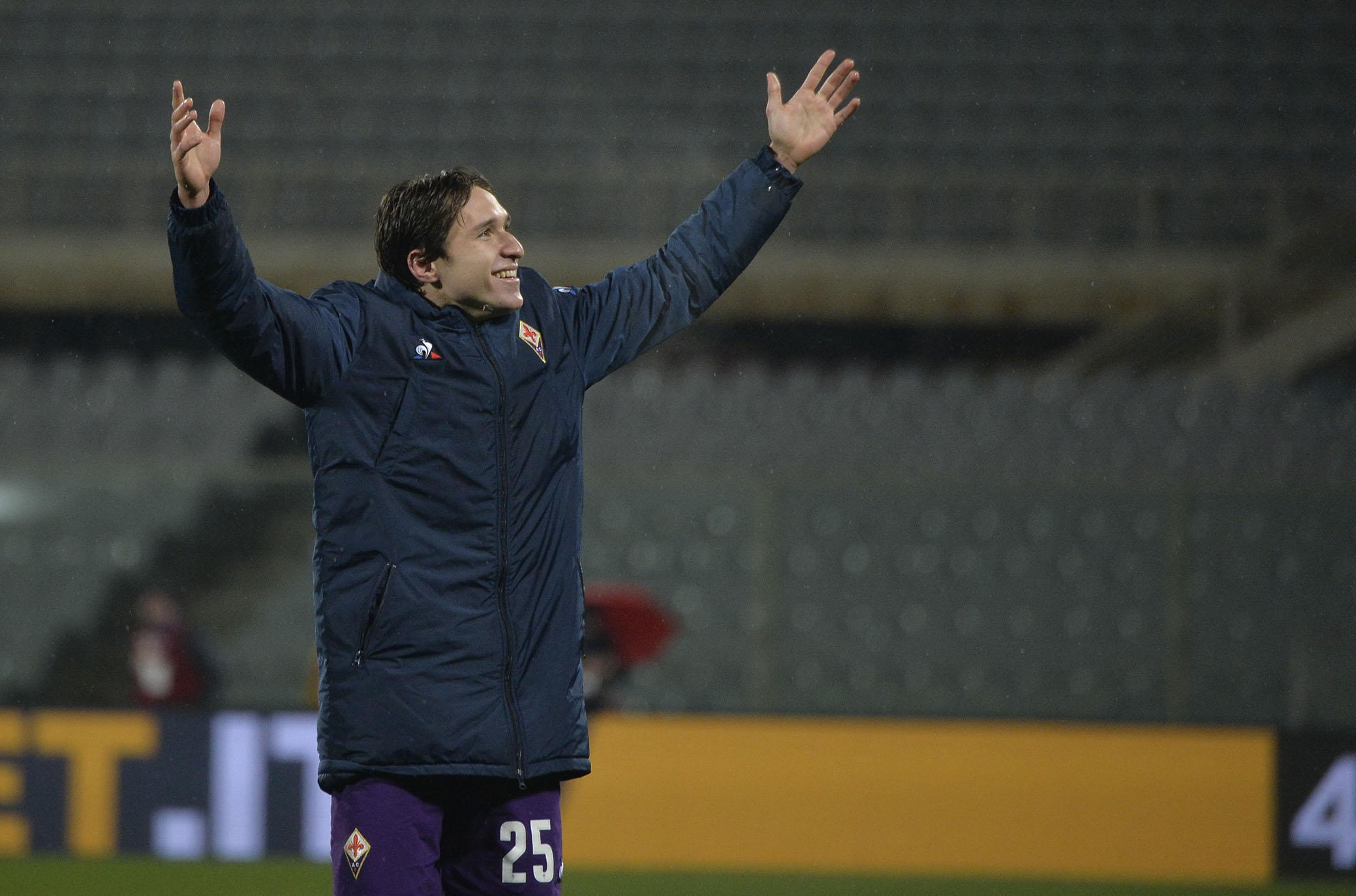 FIORENTINA-ROMA COPPA ITALIA 30-01-2019 CHIESA SALUTA I TIFOSI. GALASSI SILVANO/SILPRESS