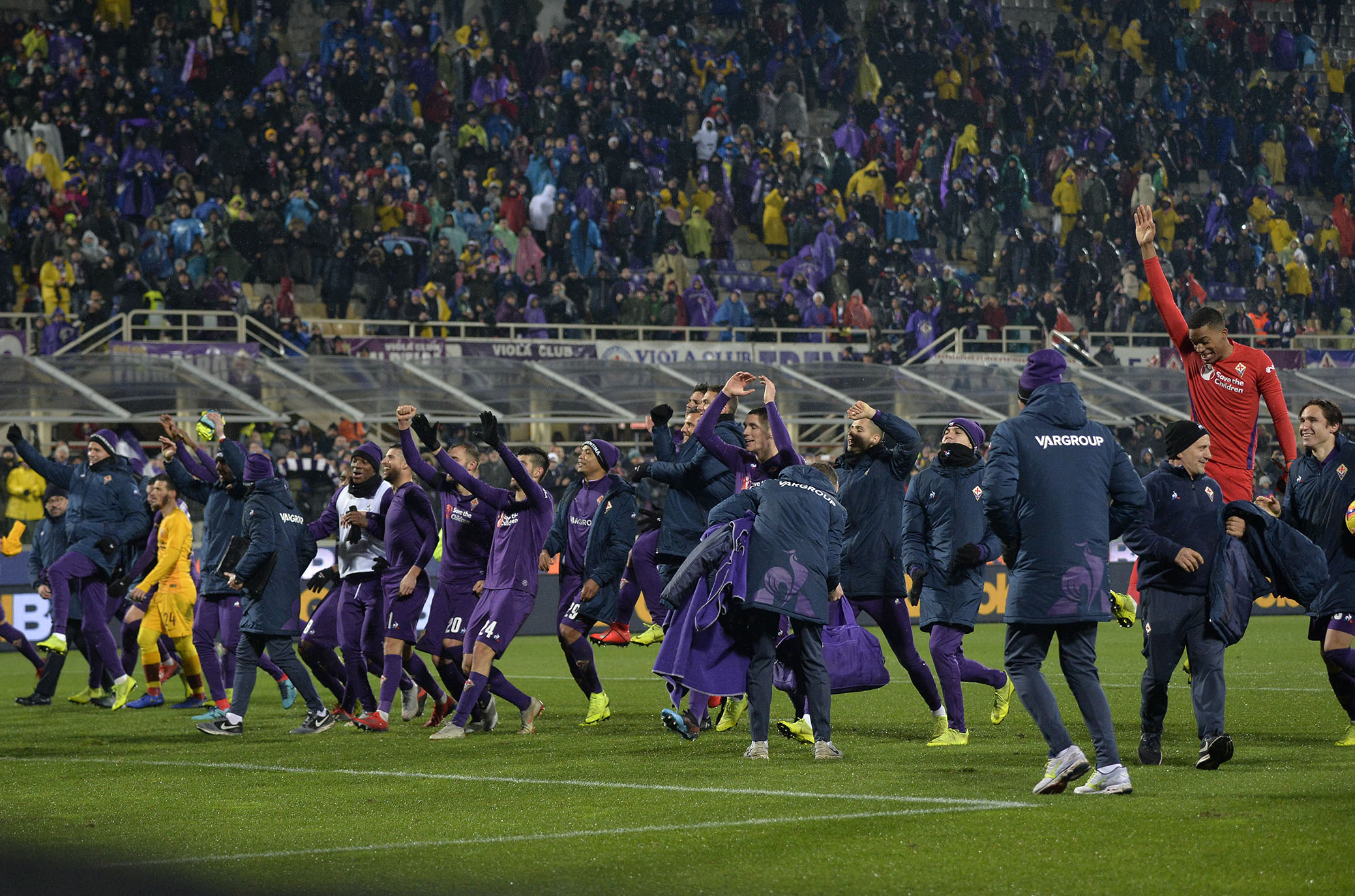 FIORENTINA-ROMA COPPA ITALIA 30-01-2019 ESULTANZA A FINE PARTITA. GALASSI SILVANO/SILPRESS